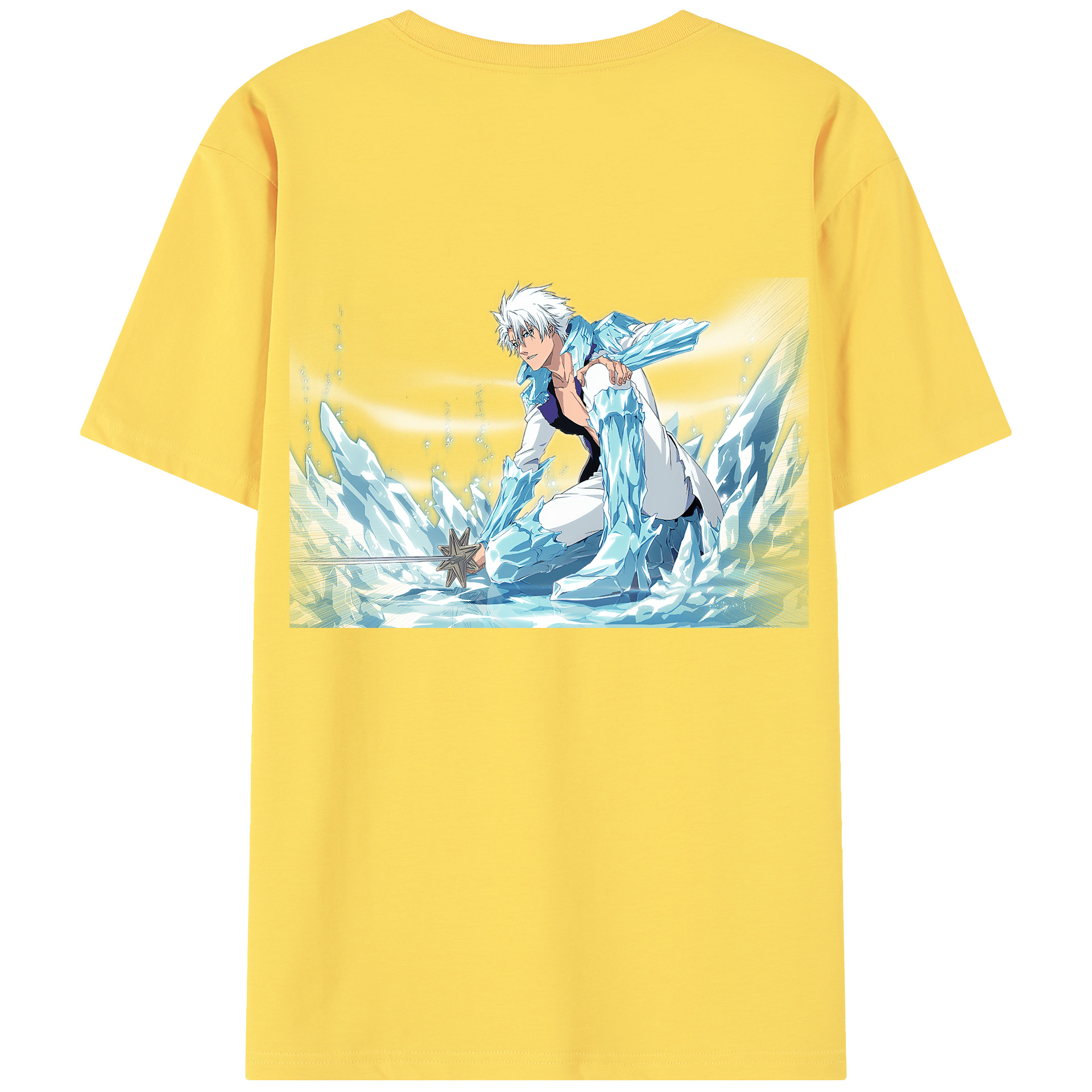 （画像用） ブリーチ 日番谷冬獅郎（ひつがや とうしろう） BLEACH Hitsugaya Toushirou 綿100％半袖Tシャツ（背面プリント）