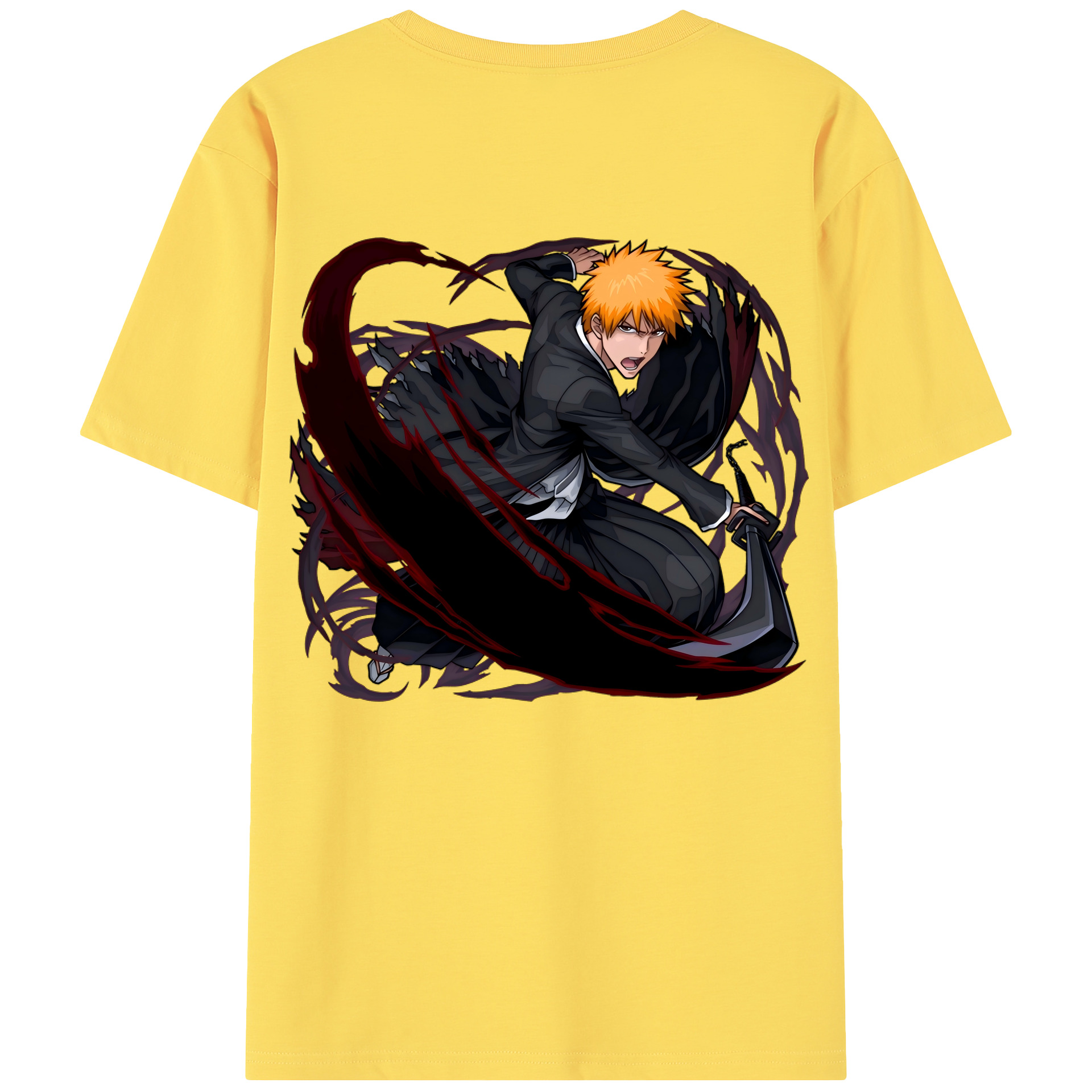（画像用） ブリーチ 黒崎一護（くろさき いちご）BLEACH Kurosaki Ichigo 綿100％半袖Tシャツ（背面プリント）