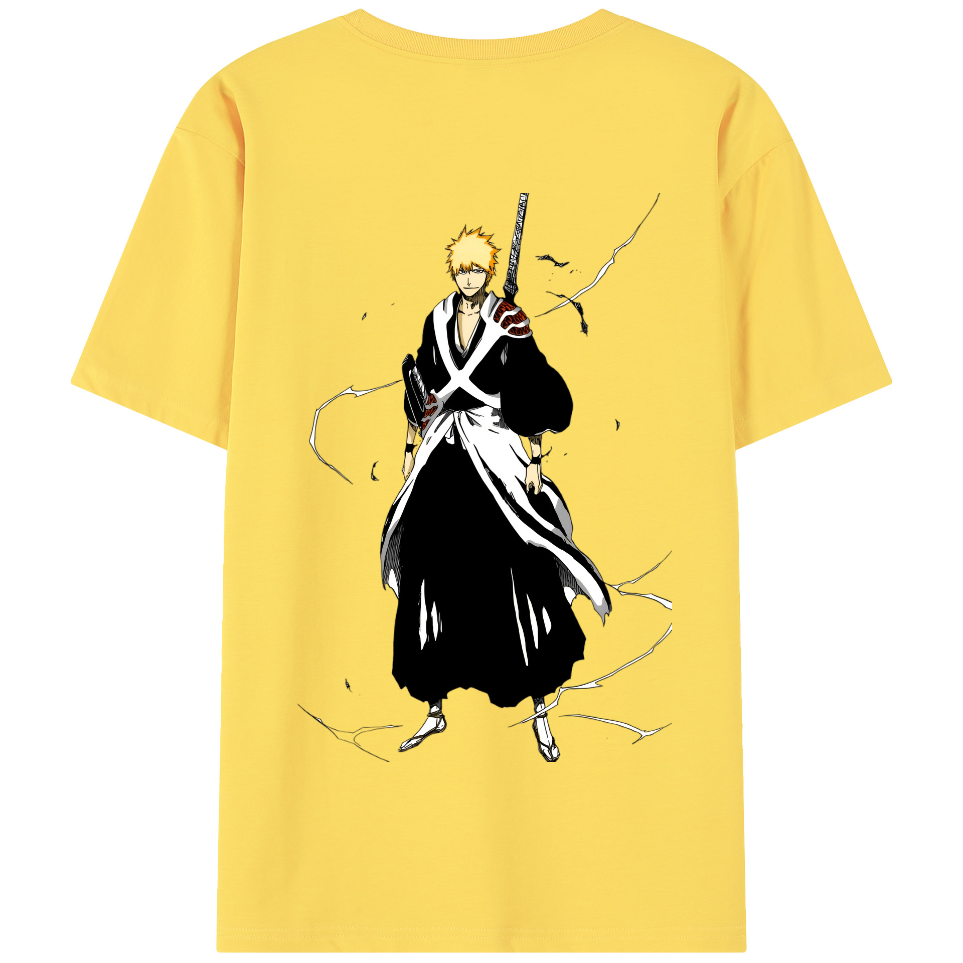 （画像用） ブリーチ 黒崎一護（くろさき いちご）BLEACH Kurosaki Ichigo 綿100％半袖Tシャツ（背面プリント）