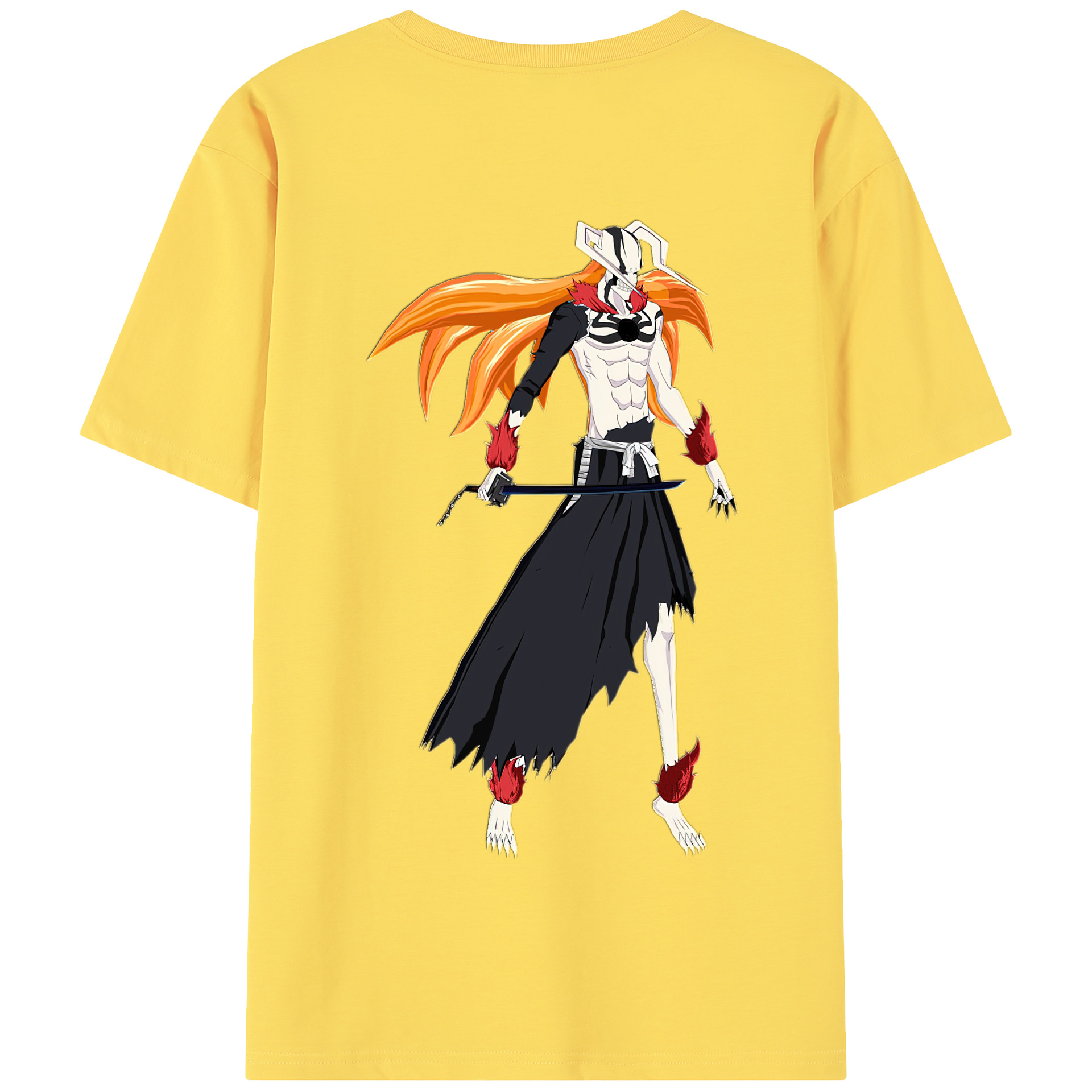 （画像用） ブリーチ 黒崎一護（くろさき いちご）BLEACH Kurosaki Ichigo 綿100％半袖Tシャツ（背面プリント）