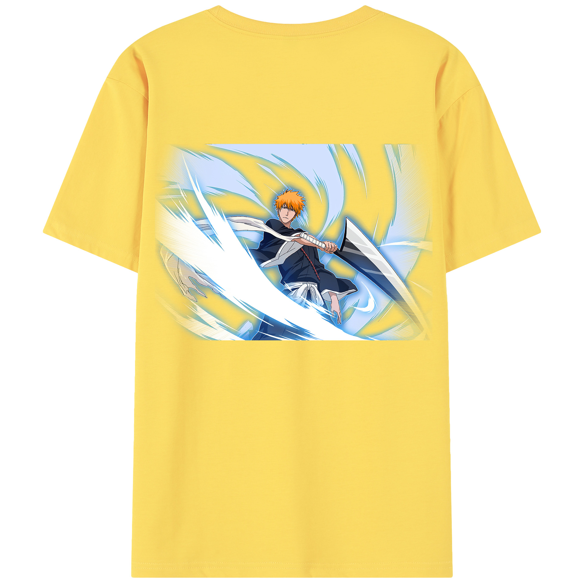 （画像用） ブリーチ 黒崎一護（くろさき いちご）BLEACH Kurosaki Ichigo 綿100％半袖Tシャツ（背面プリント）