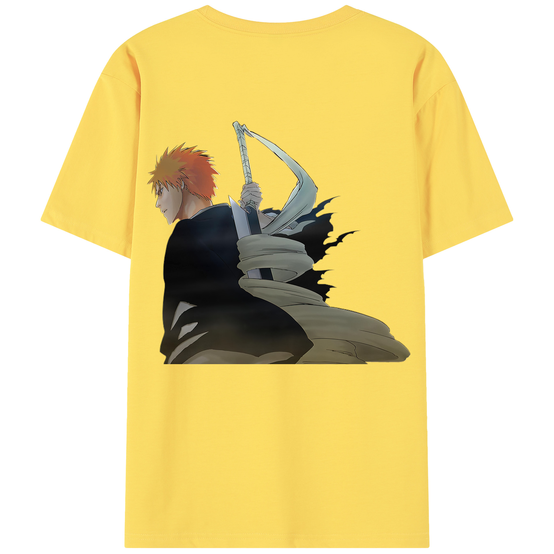 （画像用） ブリーチ 黒崎一護（くろさき いちご）BLEACH Kurosaki Ichigo 綿100％半袖Tシャツ（背面プリント）