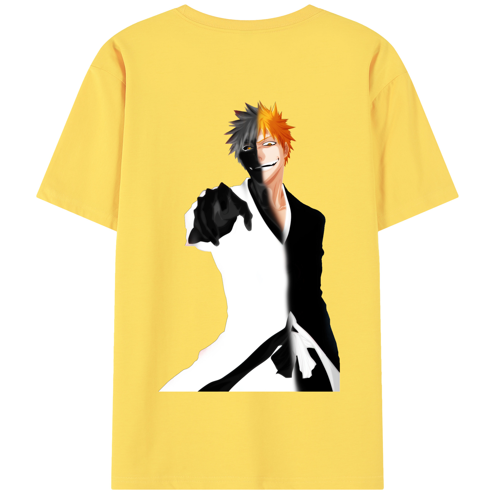 （画像用） ブリーチ 黒崎一護（くろさき いちご）BLEACH Kurosaki Ichigo 綿100％半袖Tシャツ（背面プリント）