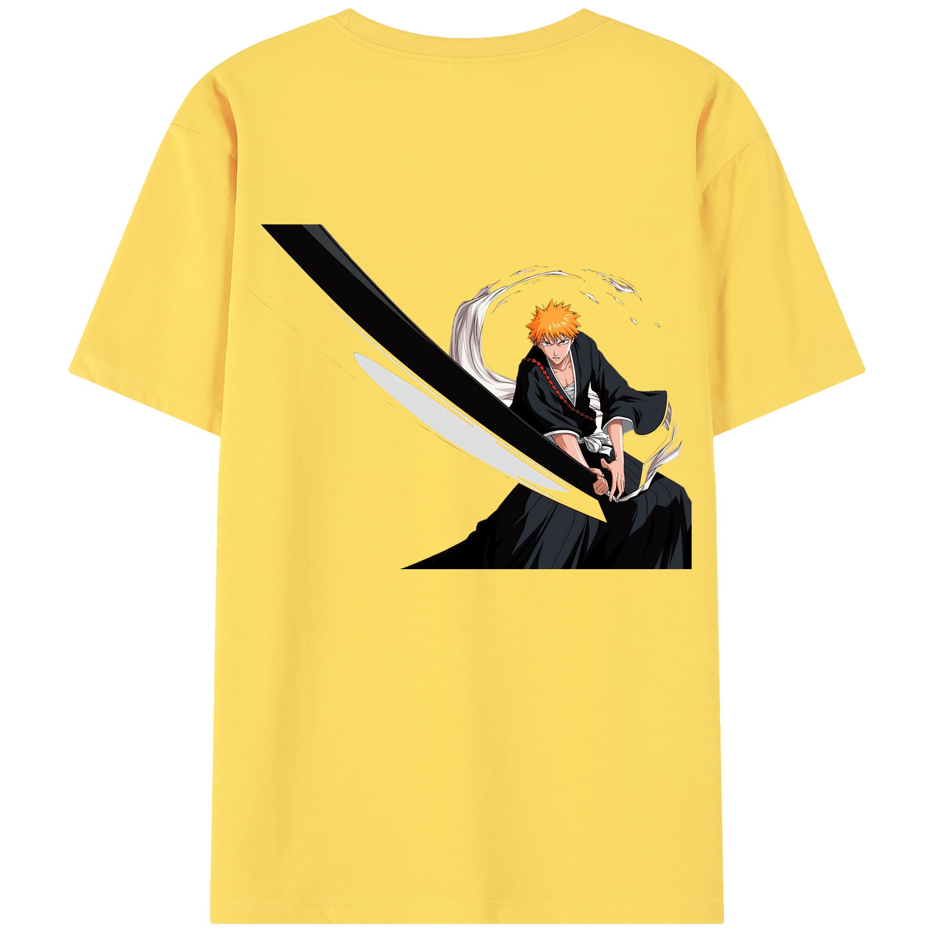 （画像用） ブリーチ 黒崎一護（くろさき いちご）BLEACH Kurosaki Ichigo 綿100％半袖Tシャツ（背面プリント）
