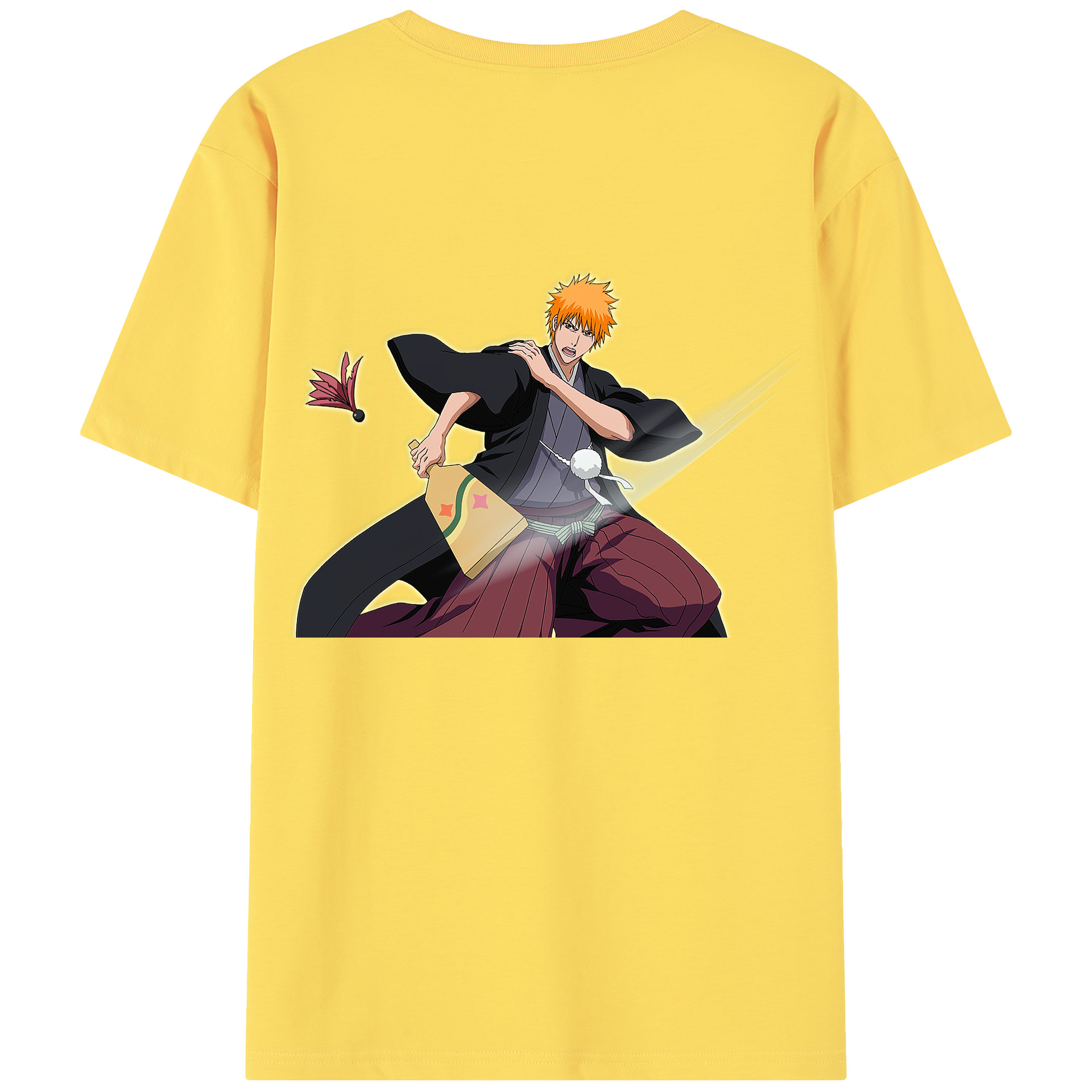 （画像用） ブリーチ 黒崎一護（くろさき いちご）BLEACH Kurosaki Ichigo 綿100％半袖Tシャツ（背面プリント）