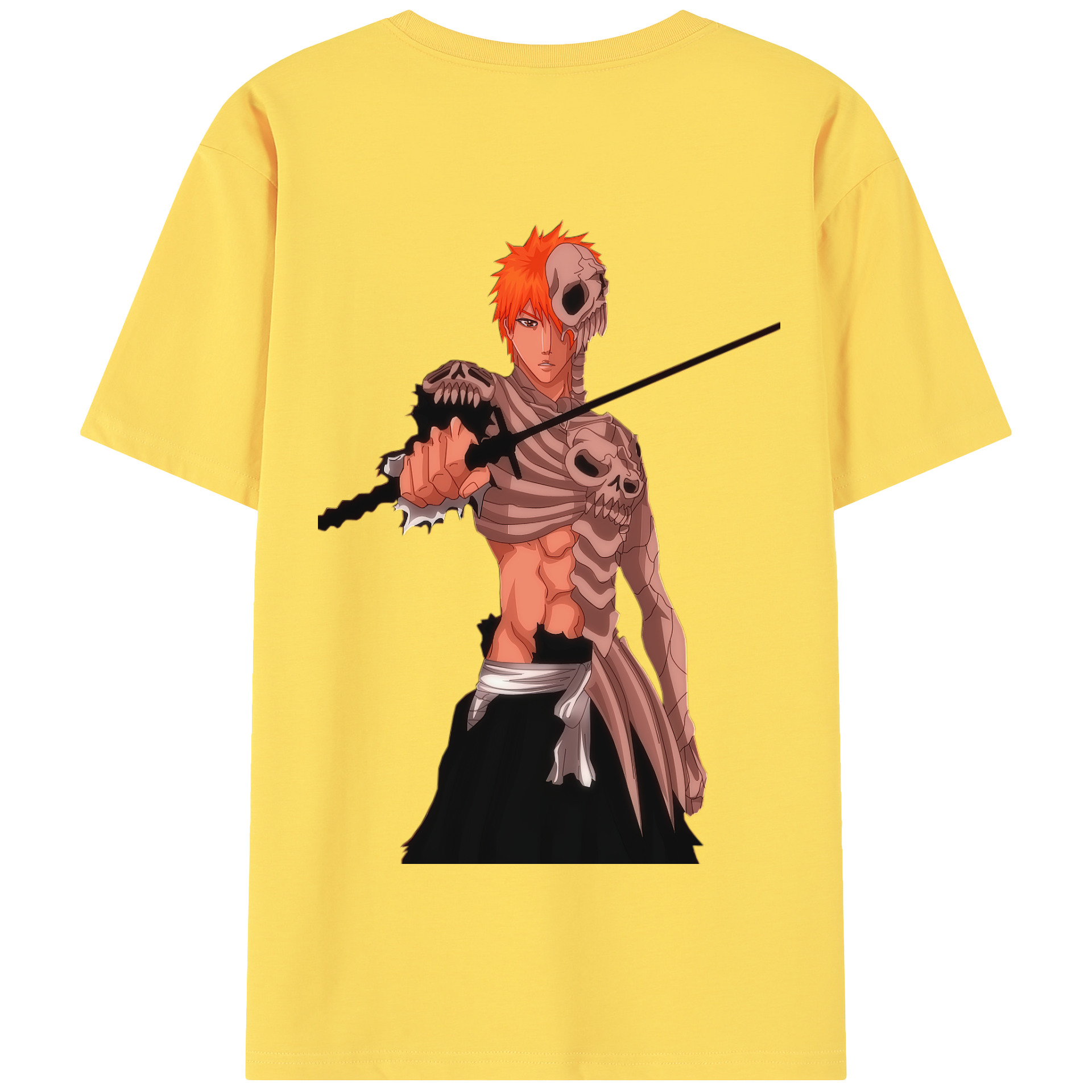 （画像用） ブリーチ 黒崎一護（くろさき いちご）BLEACH Kurosaki Ichigo 綿100％半袖Tシャツ（背面プリント）
