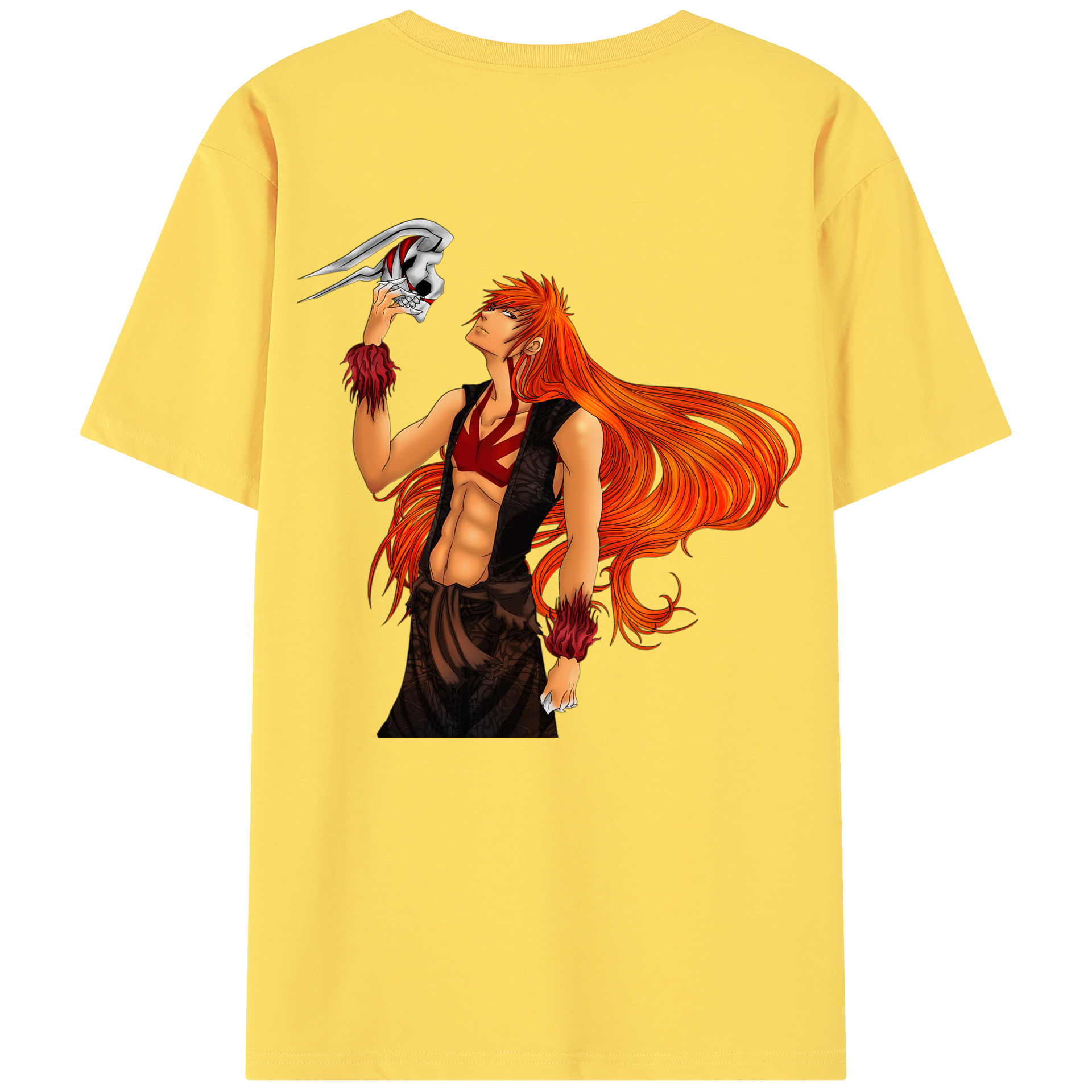 （画像用） ブリーチ 黒崎一護（くろさき いちご）BLEACH Kurosaki Ichigo 綿100％半袖Tシャツ（背面プリント）