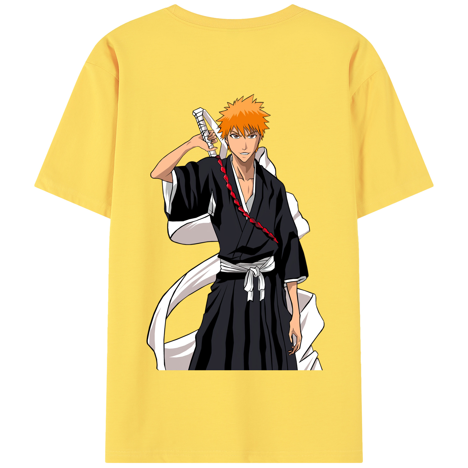 （画像用） ブリーチ 黒崎一護（くろさき いちご）BLEACH Kurosaki Ichigo 綿100％半袖Tシャツ（背面プリント）
