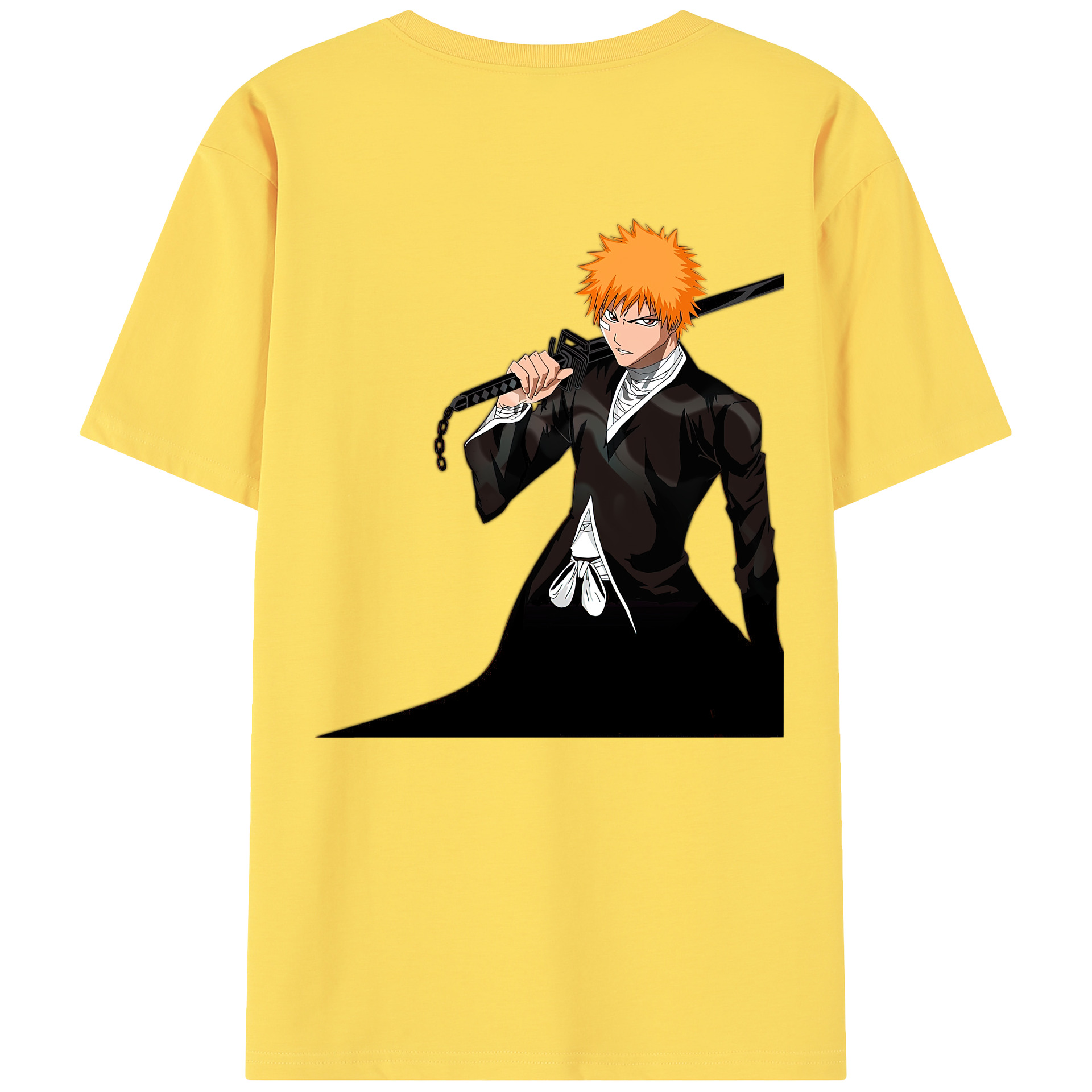 （画像用） ブリーチ 黒崎一護（くろさき いちご）BLEACH Kurosaki Ichigo 綿100％半袖Tシャツ（背面プリント）
