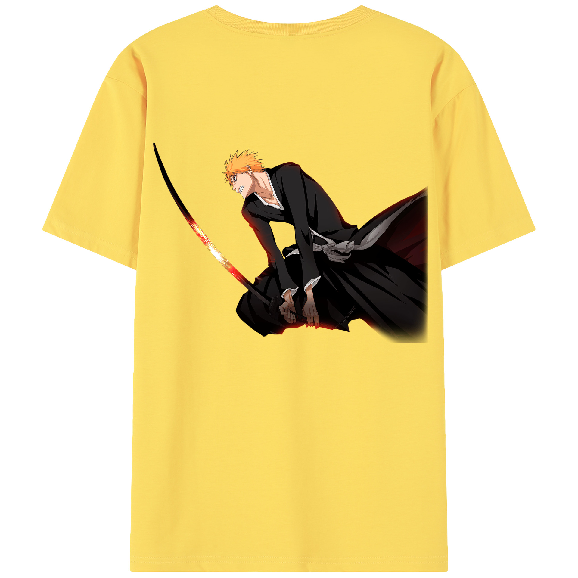 （画像用） ブリーチ 黒崎一護（くろさき いちご）BLEACH Kurosaki Ichigo 綿100％半袖Tシャツ（背面プリント）