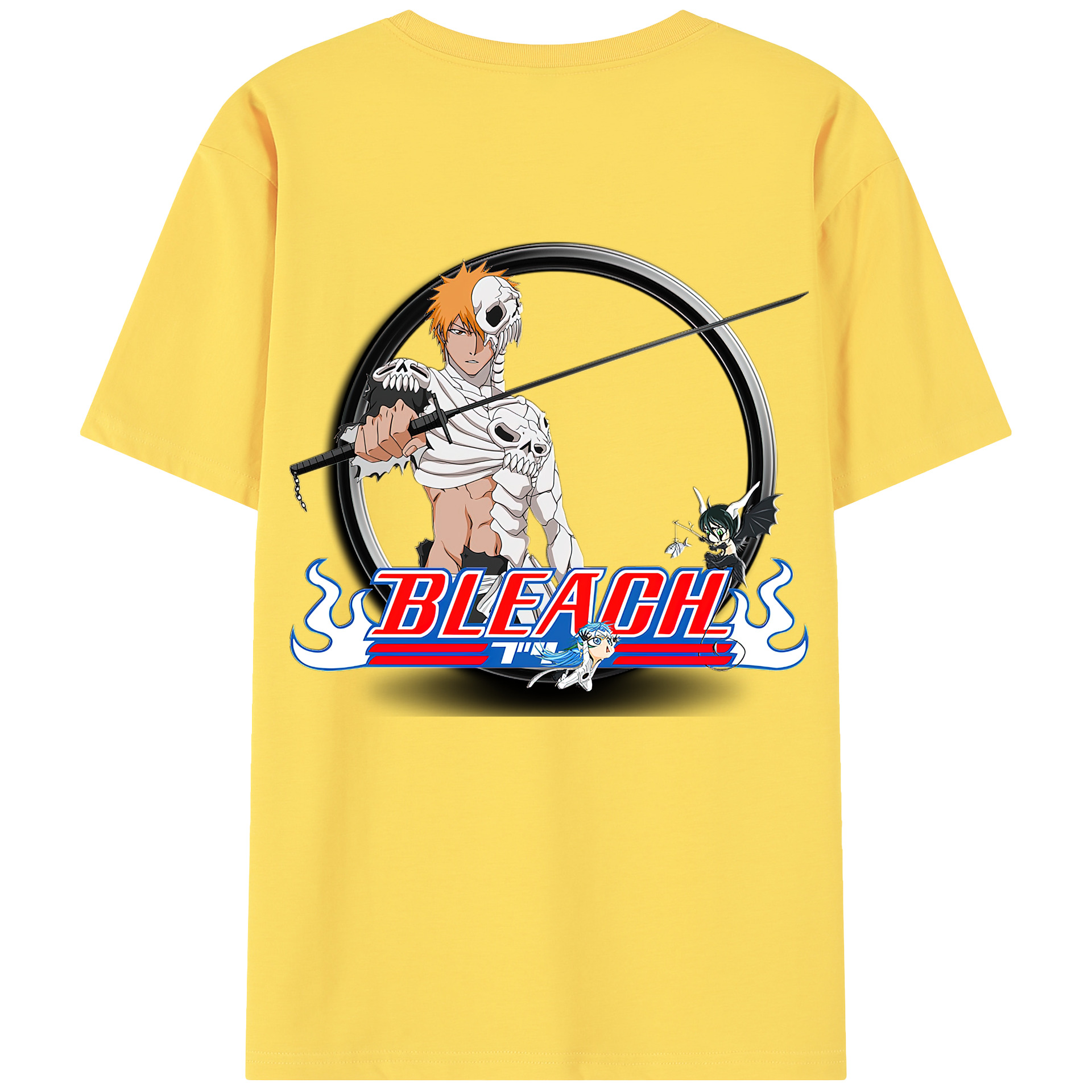 （画像用） ブリーチ 黒崎一護（くろさき いちご）BLEACH Kurosaki Ichigo 綿100％半袖Tシャツ（背面プリント）