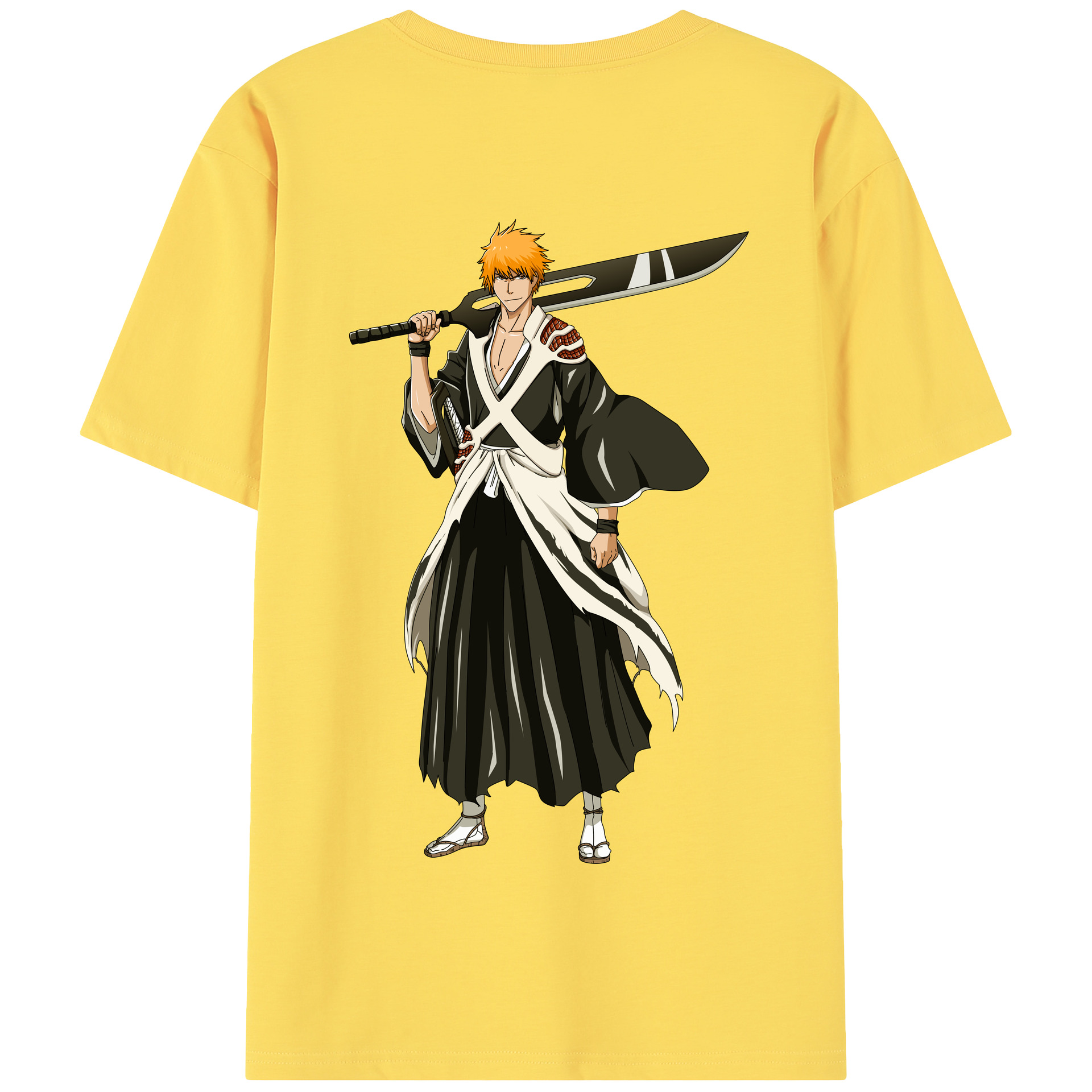（画像用） ブリーチ 黒崎一護（くろさき いちご）BLEACH Kurosaki Ichigo 綿100％半袖Tシャツ（背面プリント）