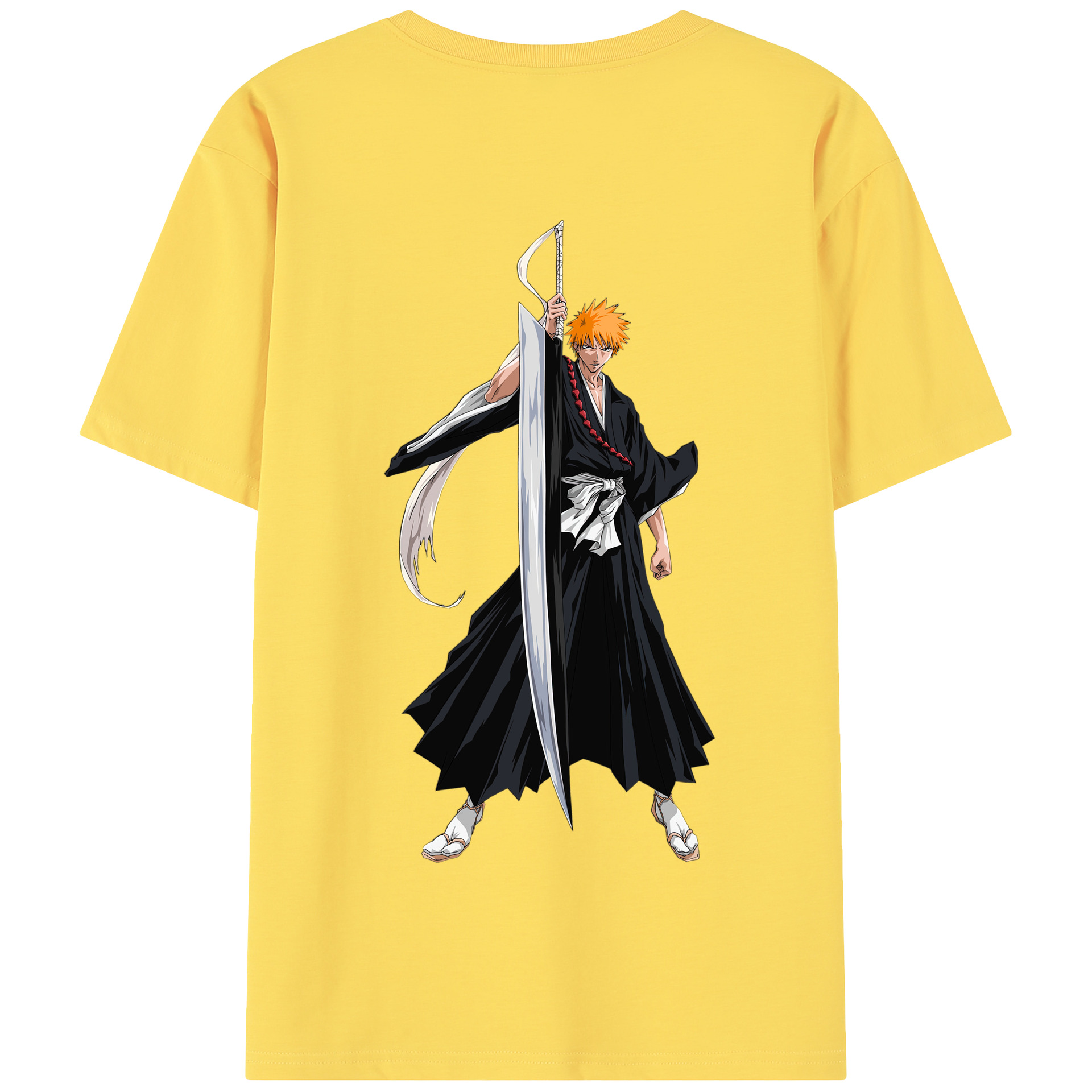 （画像用） ブリーチ 黒崎一護（くろさき いちご）BLEACH Kurosaki Ichigo 綿100％半袖Tシャツ（背面プリント）