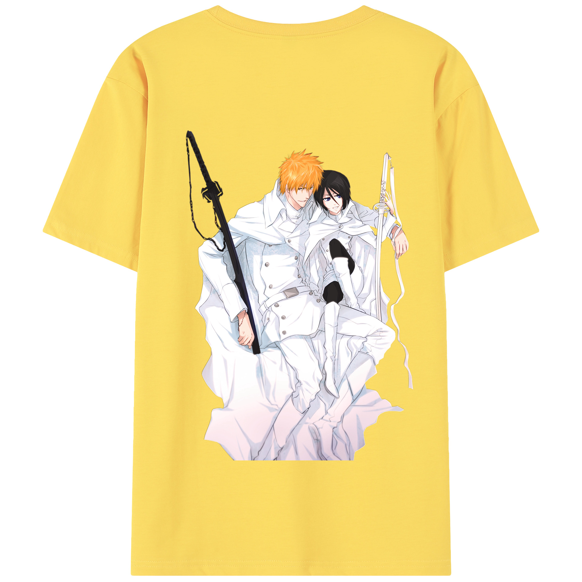 （画像用） ブリーチ 黒崎一護（くろさき いちご）BLEACH Kurosaki Ichigo 綿100％半袖Tシャツ（背面プリント）