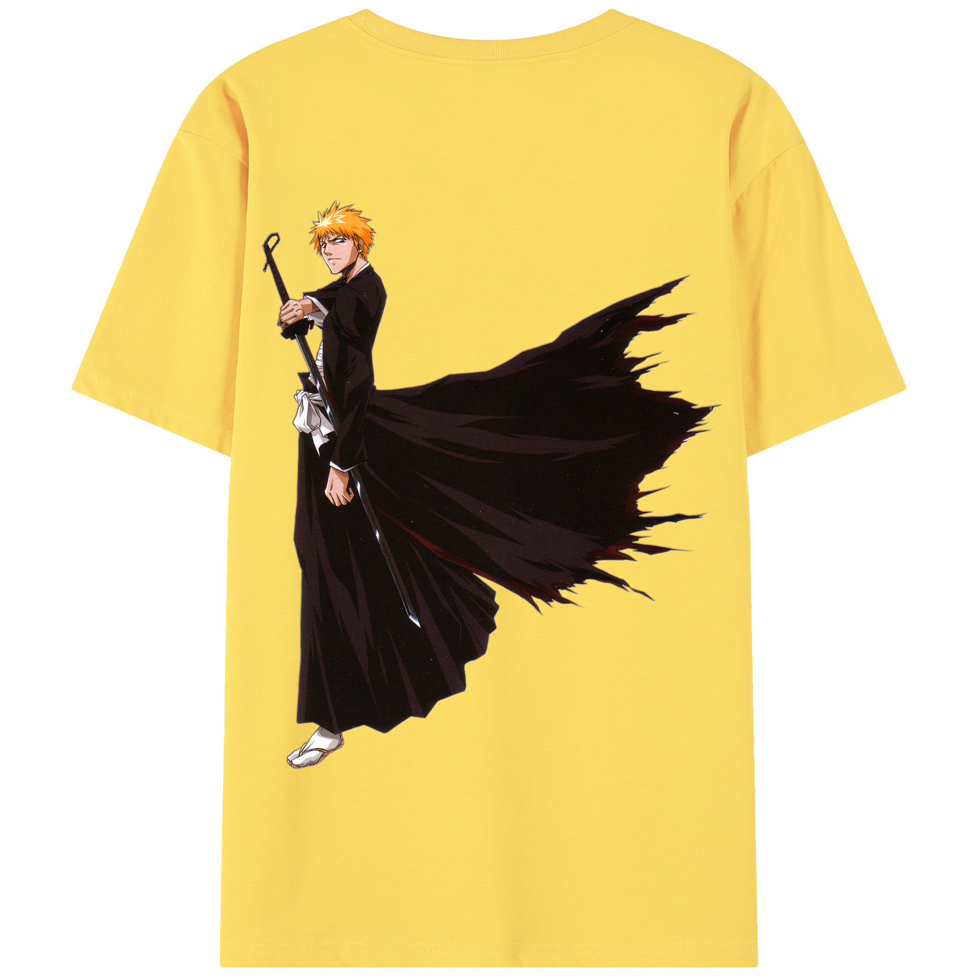 （画像用） ブリーチ 黒崎一護（くろさき いちご）BLEACH Kurosaki Ichigo 綿100％半袖Tシャツ（背面プリント）