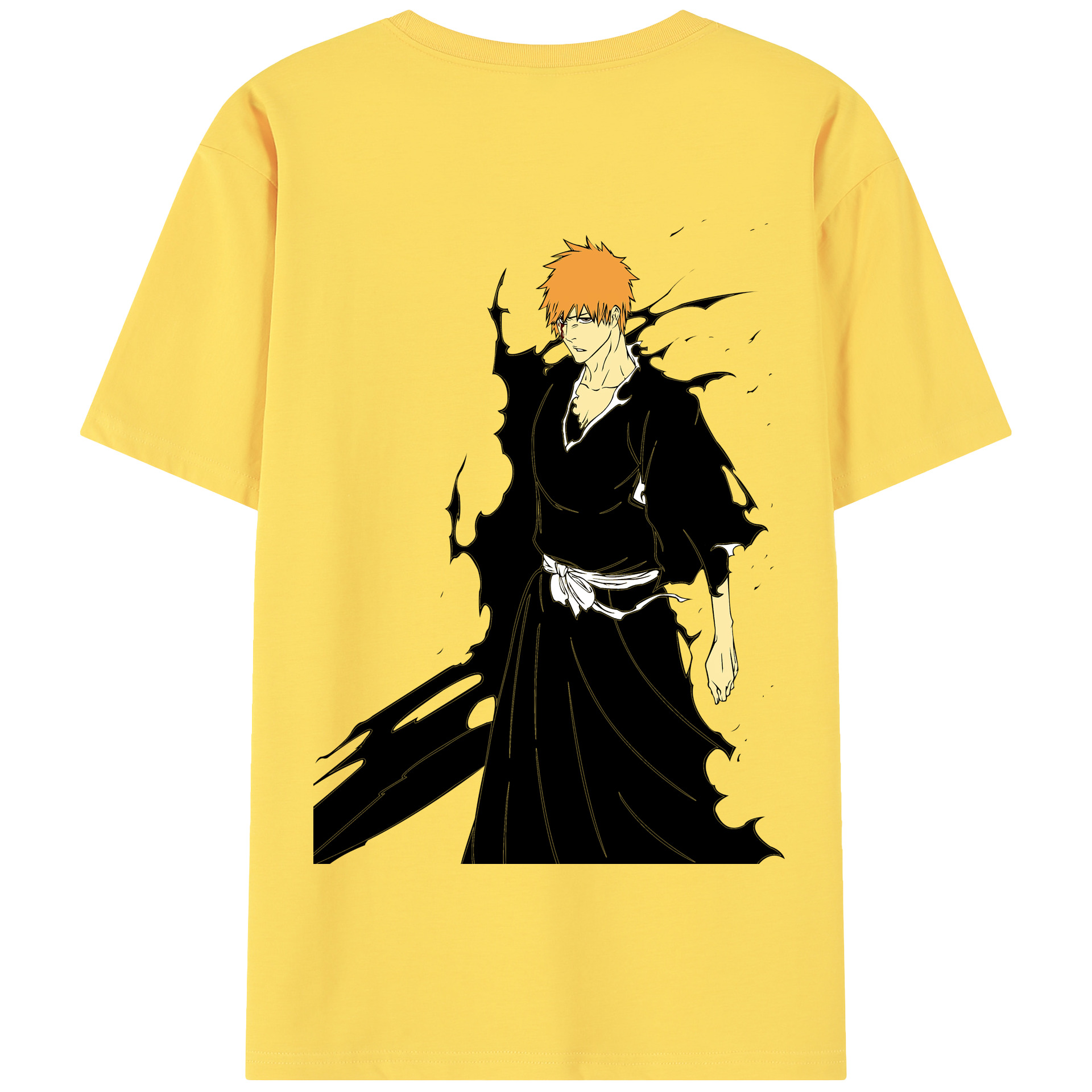 （画像用） ブリーチ 黒崎一護（くろさき いちご）BLEACH Kurosaki Ichigo 綿100％半袖Tシャツ（背面プリント）