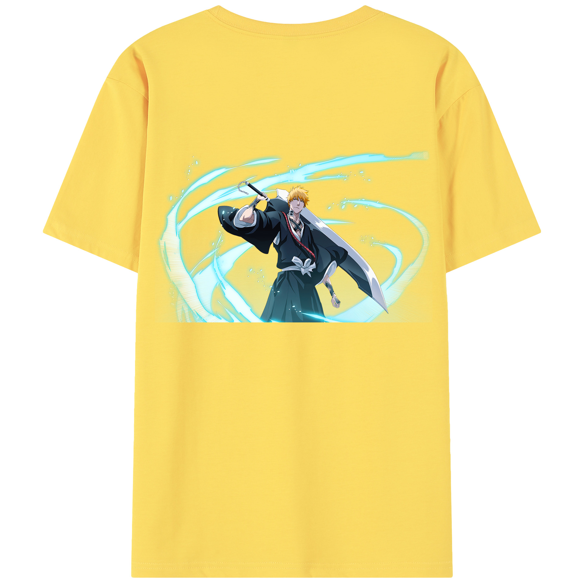 （画像用） ブリーチ 黒崎一護（くろさき いちご）BLEACH Kurosaki Ichigo 綿100％半袖Tシャツ（背面プリント）