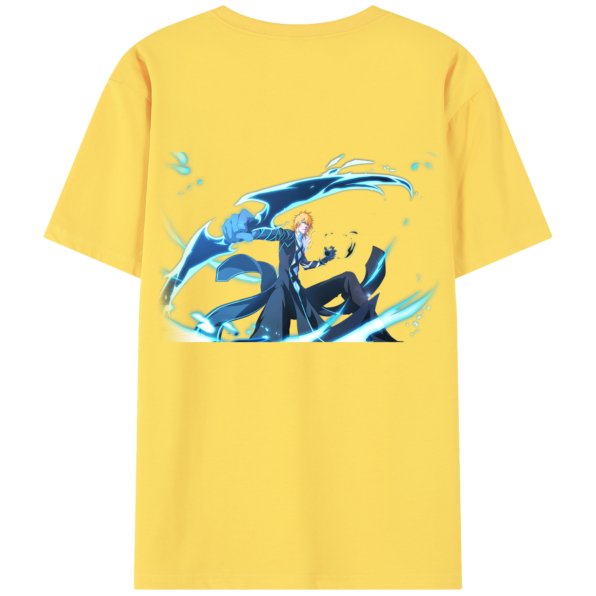 （画像用） ブリーチ 黒崎一護（くろさき いちご）BLEACH Kurosaki Ichigo 綿100％半袖Tシャツ（背面プリント）