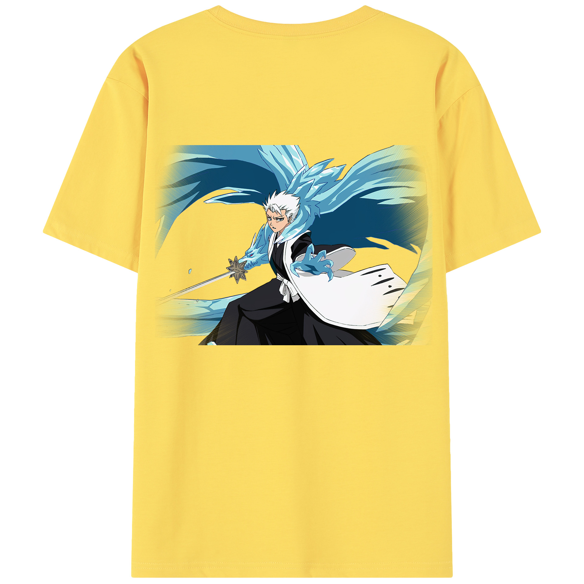 （画像用） ブリーチ 日番谷冬獅郎（ひつがや とうしろう） BLEACH Hitsugaya Toushirou 綿100％半袖Tシャツ（背面プリント）