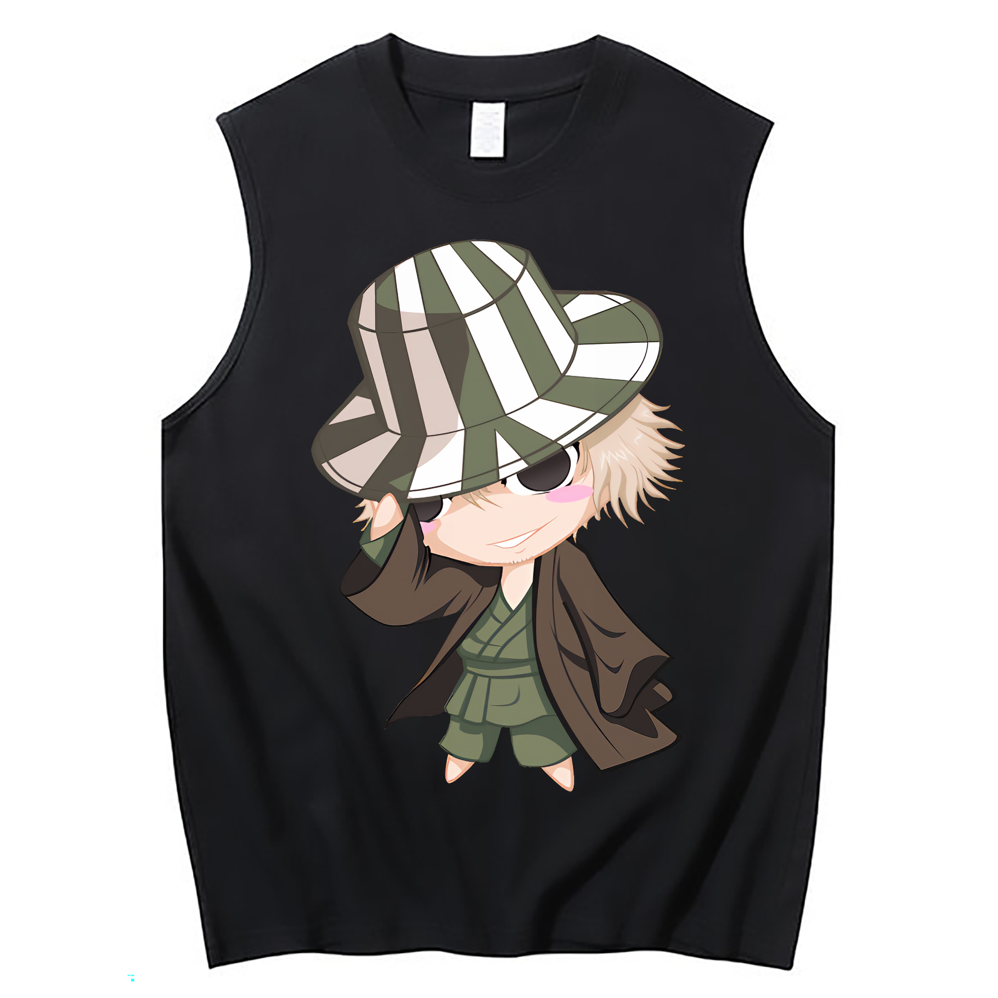 （画像用） "ブリーチ 浦原 喜助（うらはら きすけ） BLEACH Urahara Kisuke " コットン100％タンクトップ（フロントプリント）
