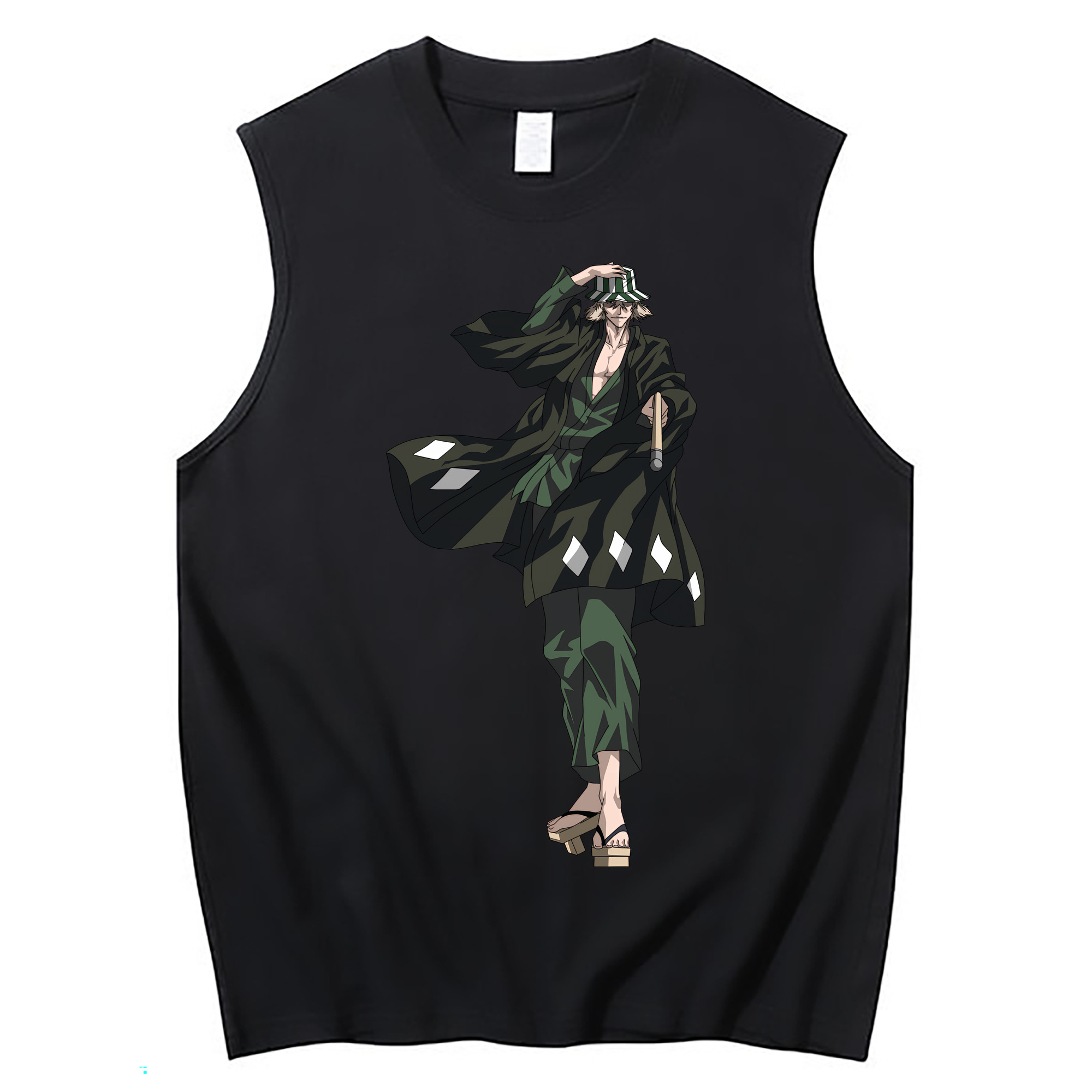 （画像用） "ブリーチ 浦原 喜助（うらはら きすけ） BLEACH Urahara Kisuke " コットン100％タンクトップ（フロントプリント）