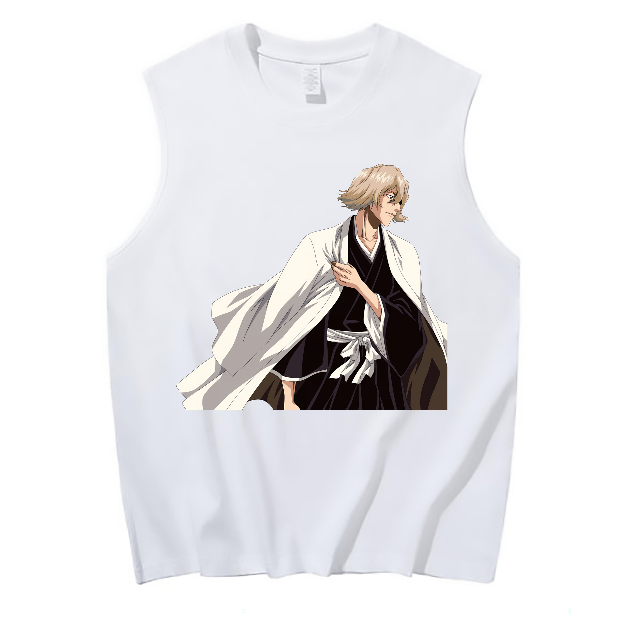 （画像用） "ブリーチ 浦原 喜助（うらはら きすけ） BLEACH Urahara Kisuke " コットン100％タンクトップ（フロントプリント）