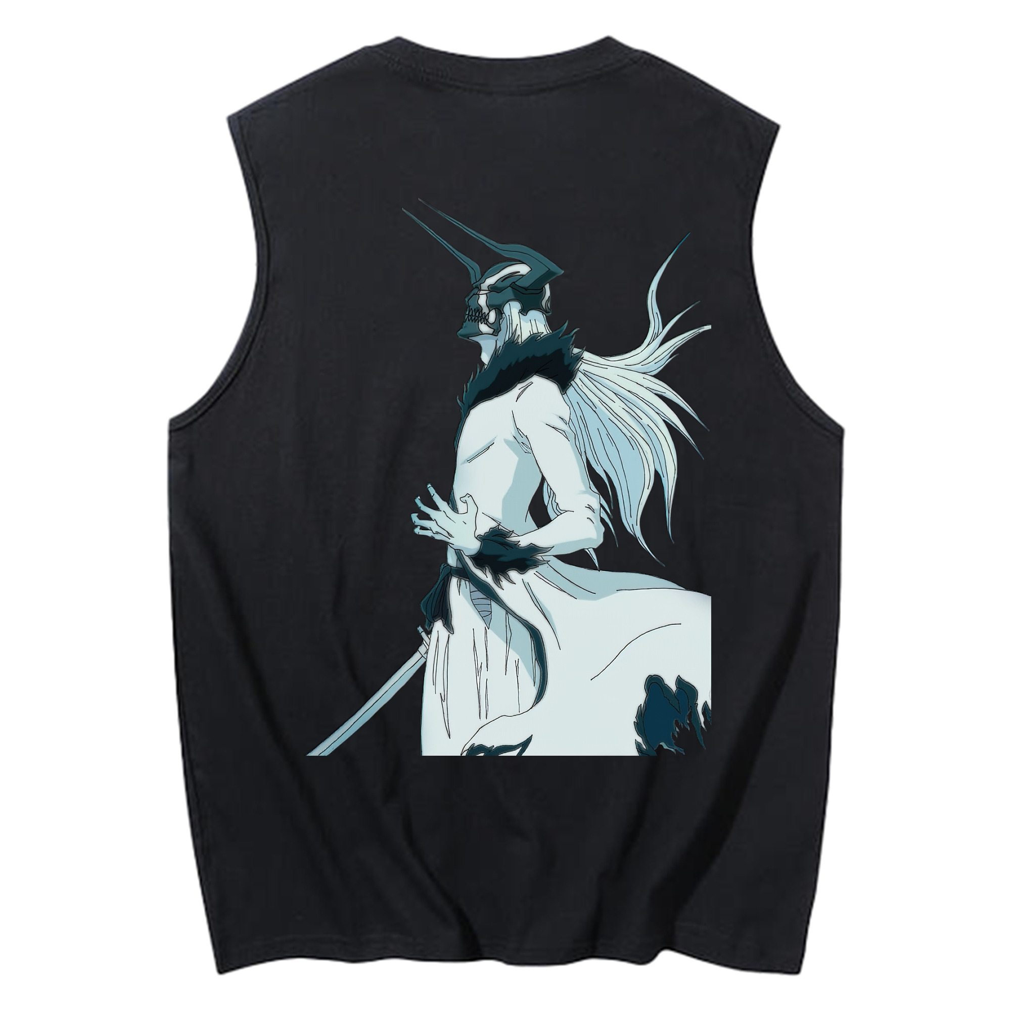 （画像用） ブリーチ 黒崎一護（くろさき いちご）BLEACH Kurosaki Ichigo コットン100％タンクトップ（背面プリント）