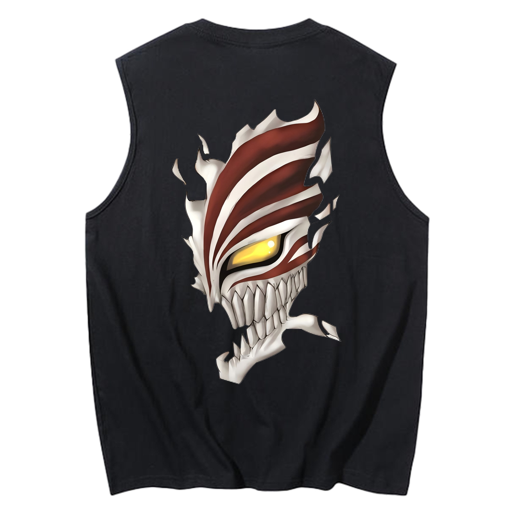 （画像用） ブリーチ 黒崎一護（くろさき いちご）BLEACH Kurosaki Ichigo コットン100％タンクトップ（背面プリント）