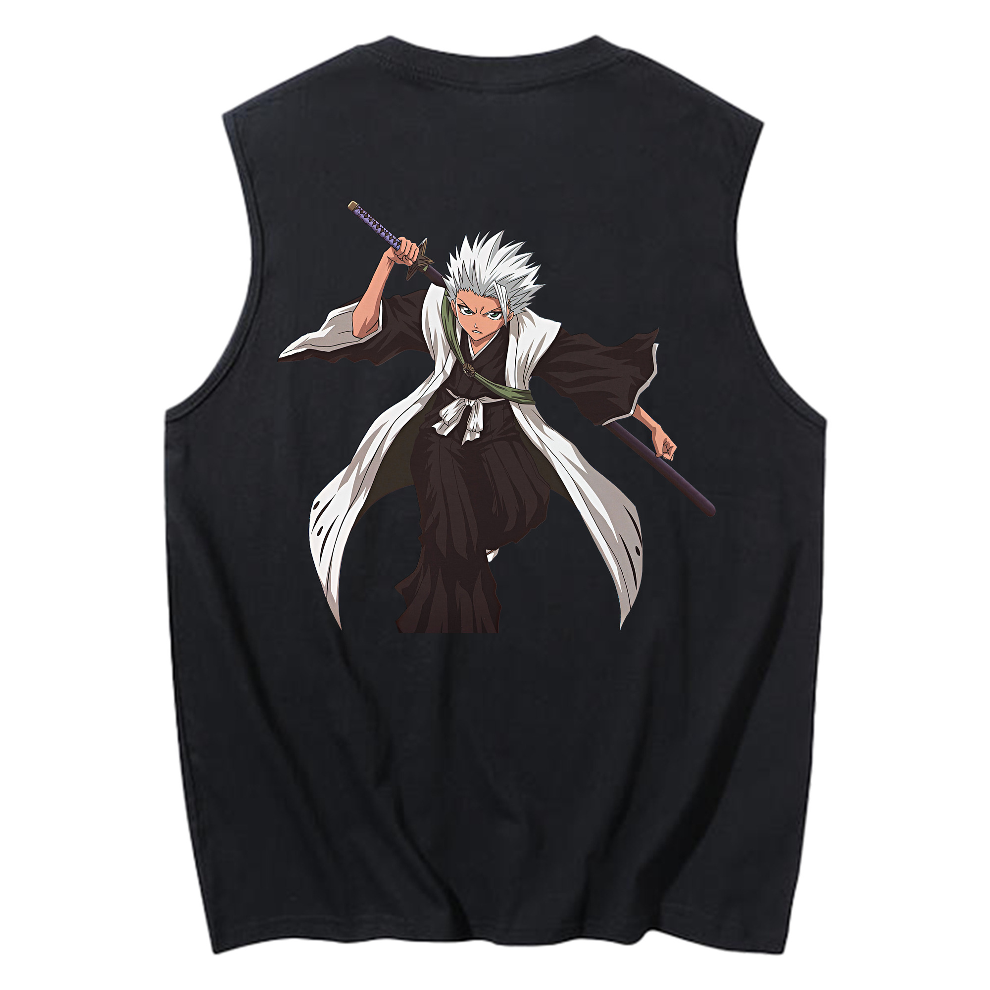 （画像用） ブリーチ 日番谷冬獅郎（ひつがや とうしろう） BLEACH Hitsugaya Toushirou コットン100％タンクトップ（背面プリント）