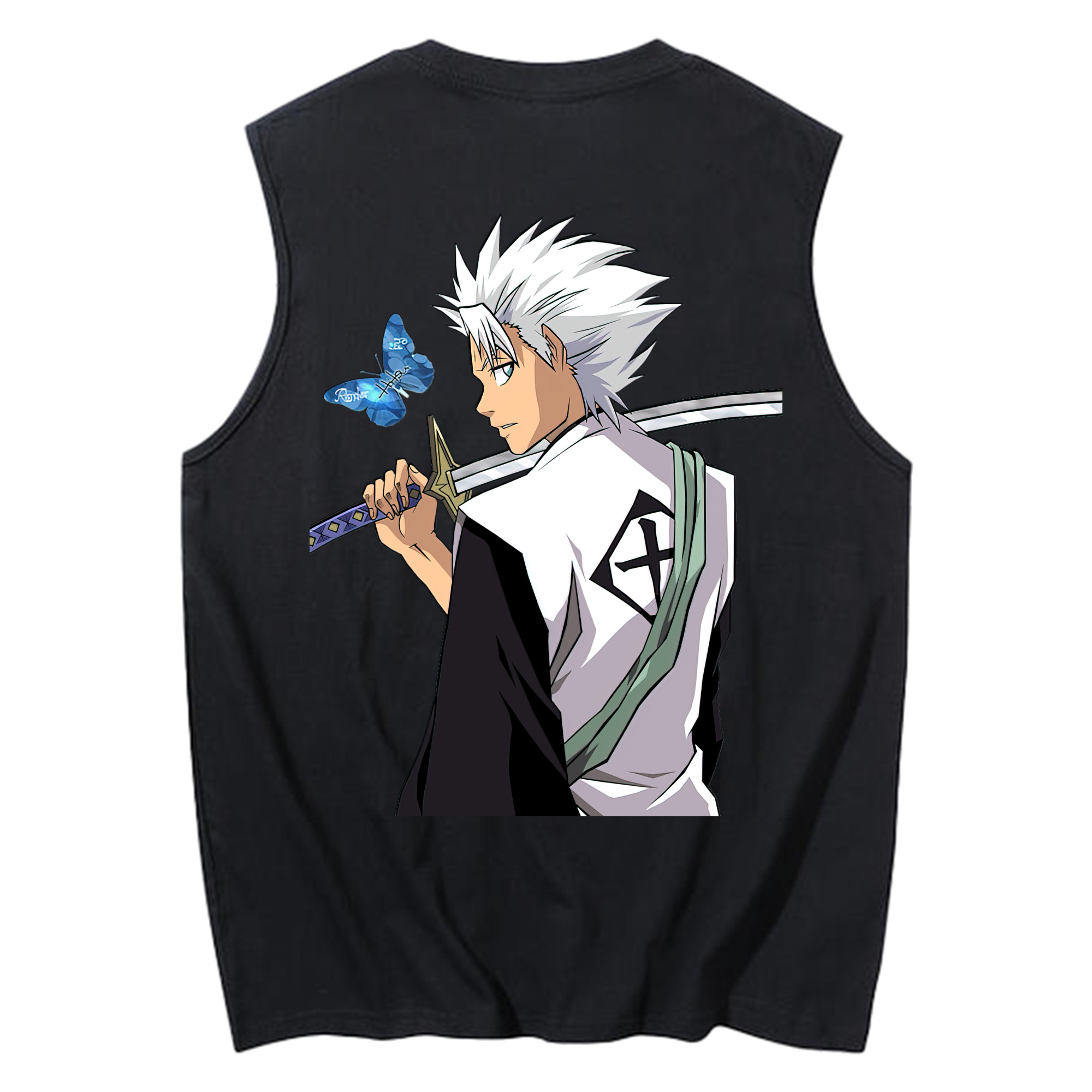 （画像用） ブリーチ 日番谷冬獅郎（ひつがや とうしろう） BLEACH Hitsugaya Toushirou コットン100％タンクトップ（背面プリント）