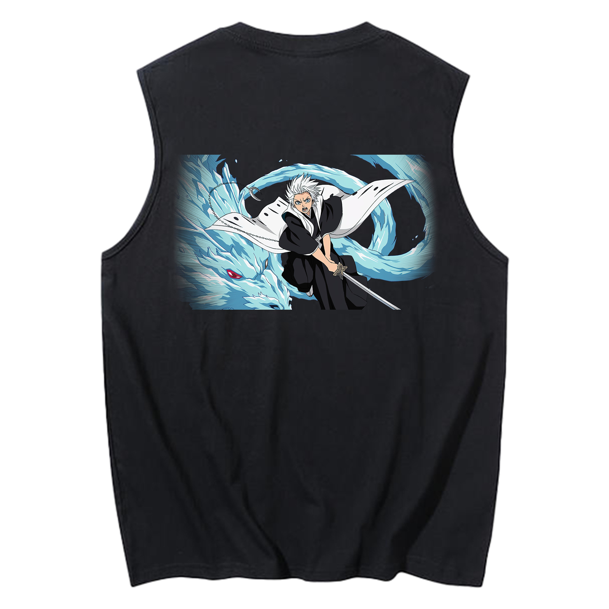 （画像用） ブリーチ 日番谷冬獅郎（ひつがや とうしろう） BLEACH Hitsugaya Toushirou コットン100％タンクトップ（背面プリント）