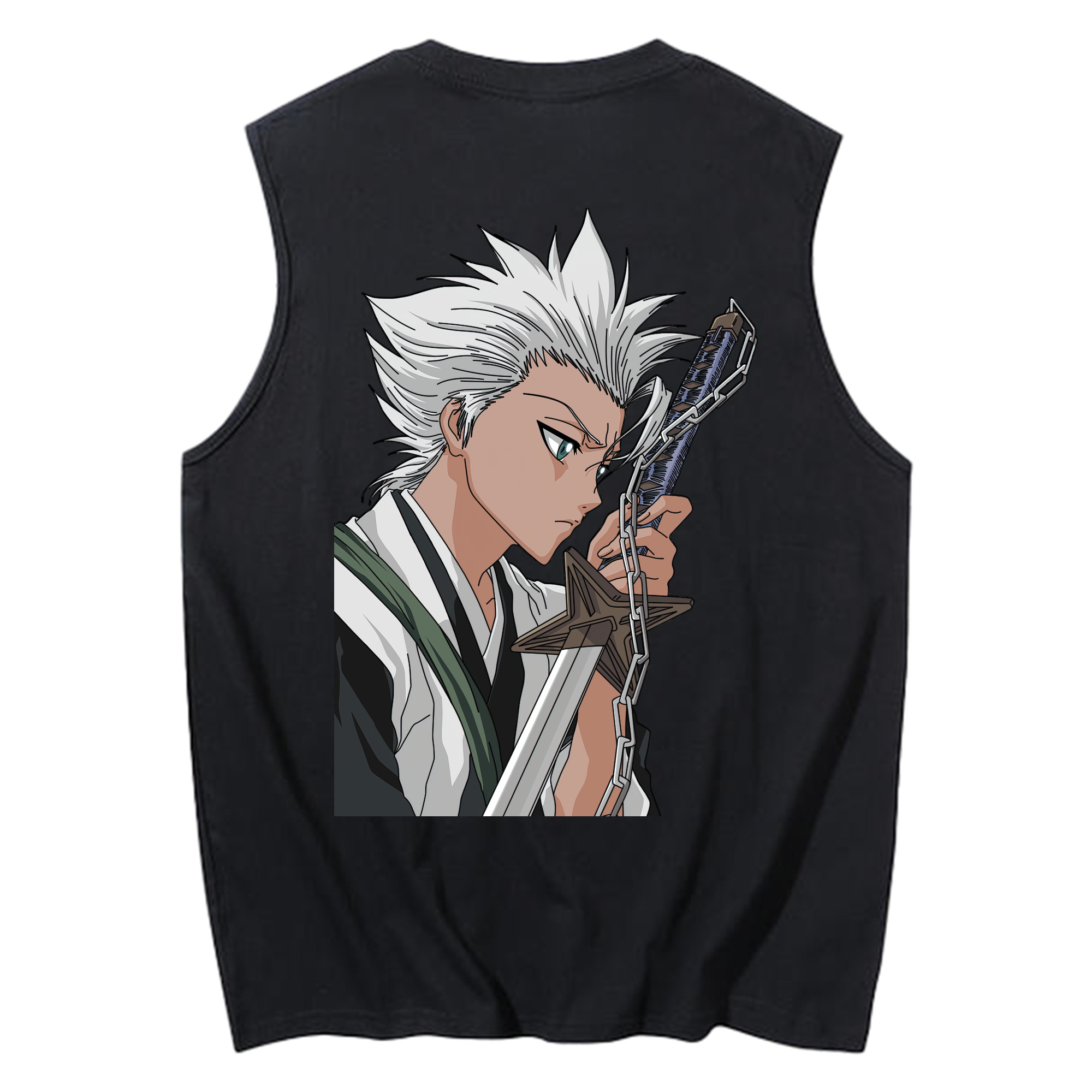 （画像用） ブリーチ 日番谷冬獅郎（ひつがや とうしろう） BLEACH Hitsugaya Toushirou コットン100％タンクトップ（背面プリント）