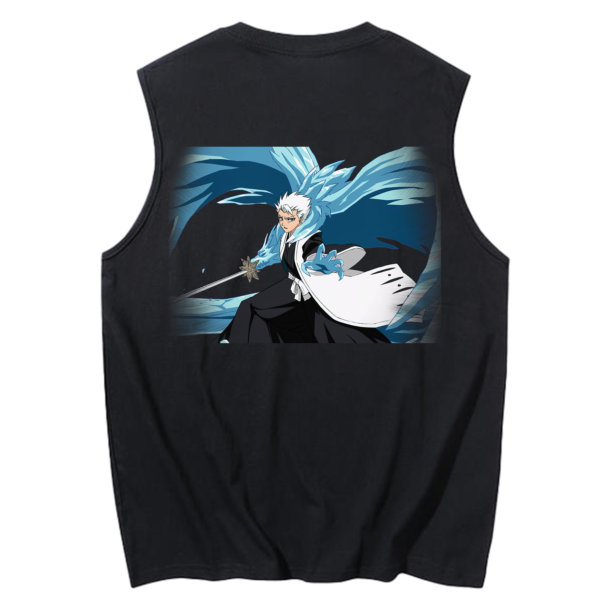 （画像用） ブリーチ 日番谷冬獅郎（ひつがや とうしろう） BLEACH Hitsugaya Toushirou コットン100％タンクトップ（背面プリント）