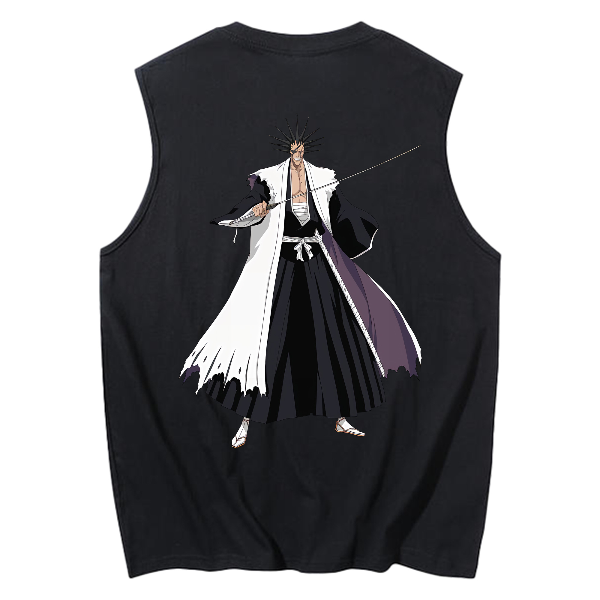 （画像用） ブリーチ ざらき けんぱち BLEACH Zaraki Kenpachi コットン100％タンクトップ（背面プリント）