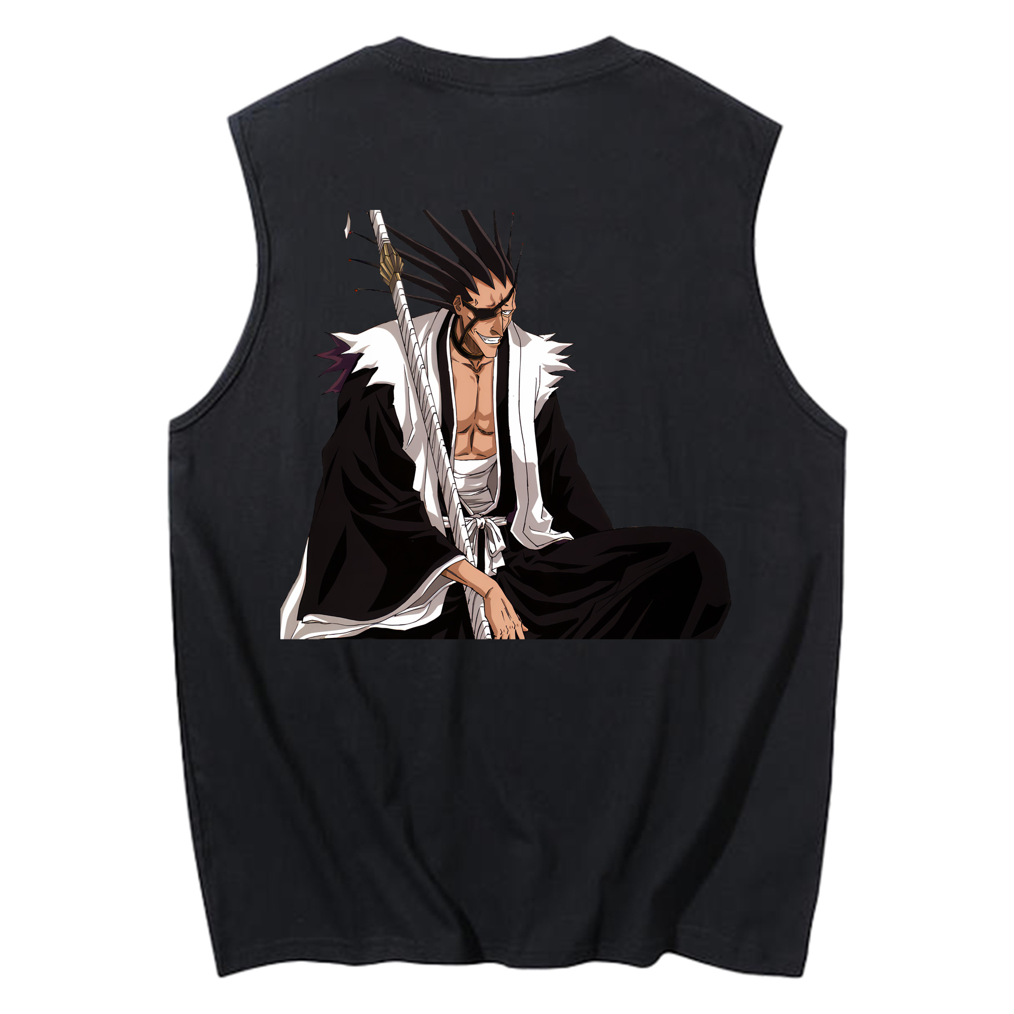 （画像用） ブリーチ ざらき けんぱち BLEACH Zaraki Kenpachi コットン100％タンクトップ（背面プリント）