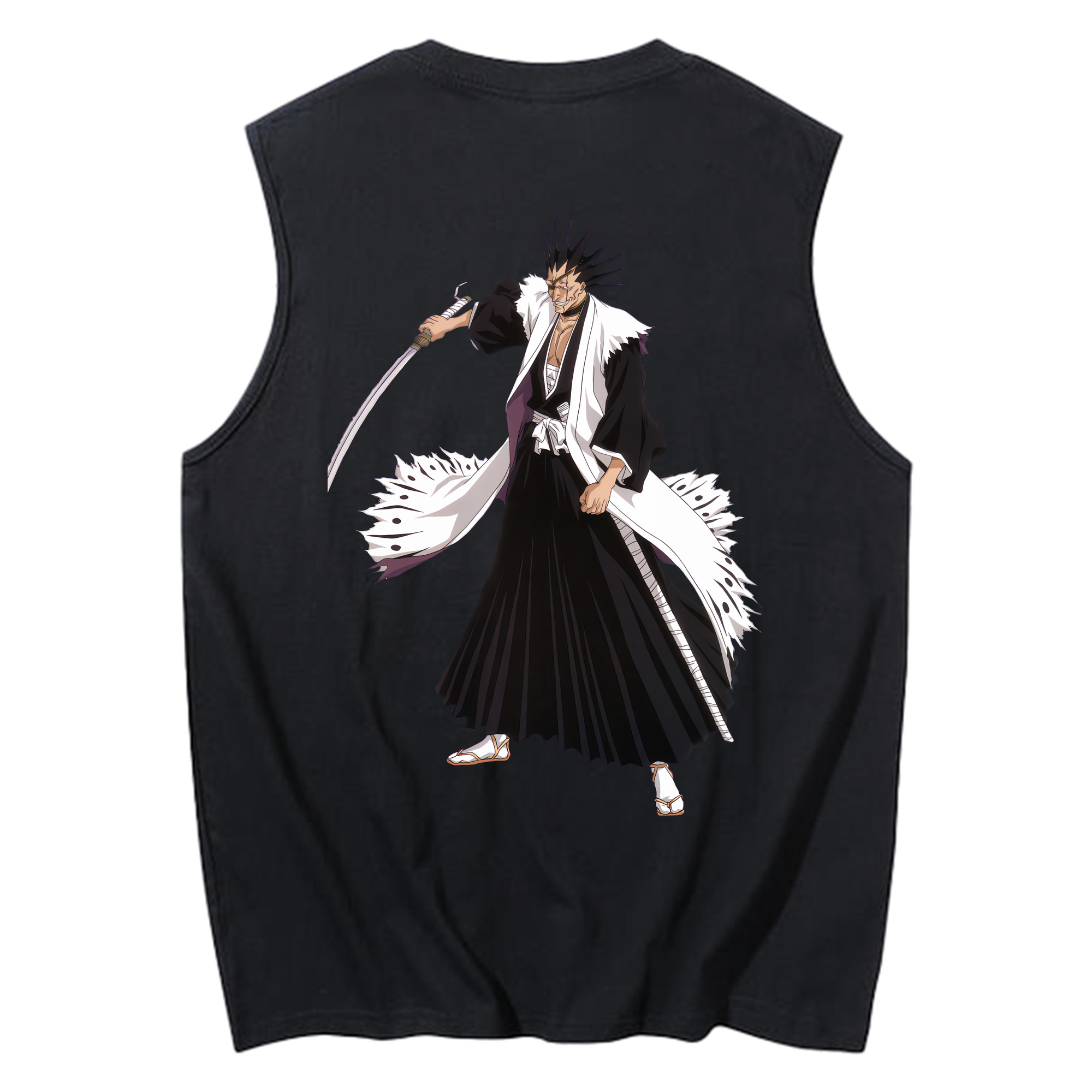 （画像用） ブリーチ ざらき けんぱち BLEACH Zaraki Kenpachi コットン100％タンクトップ（背面プリント）