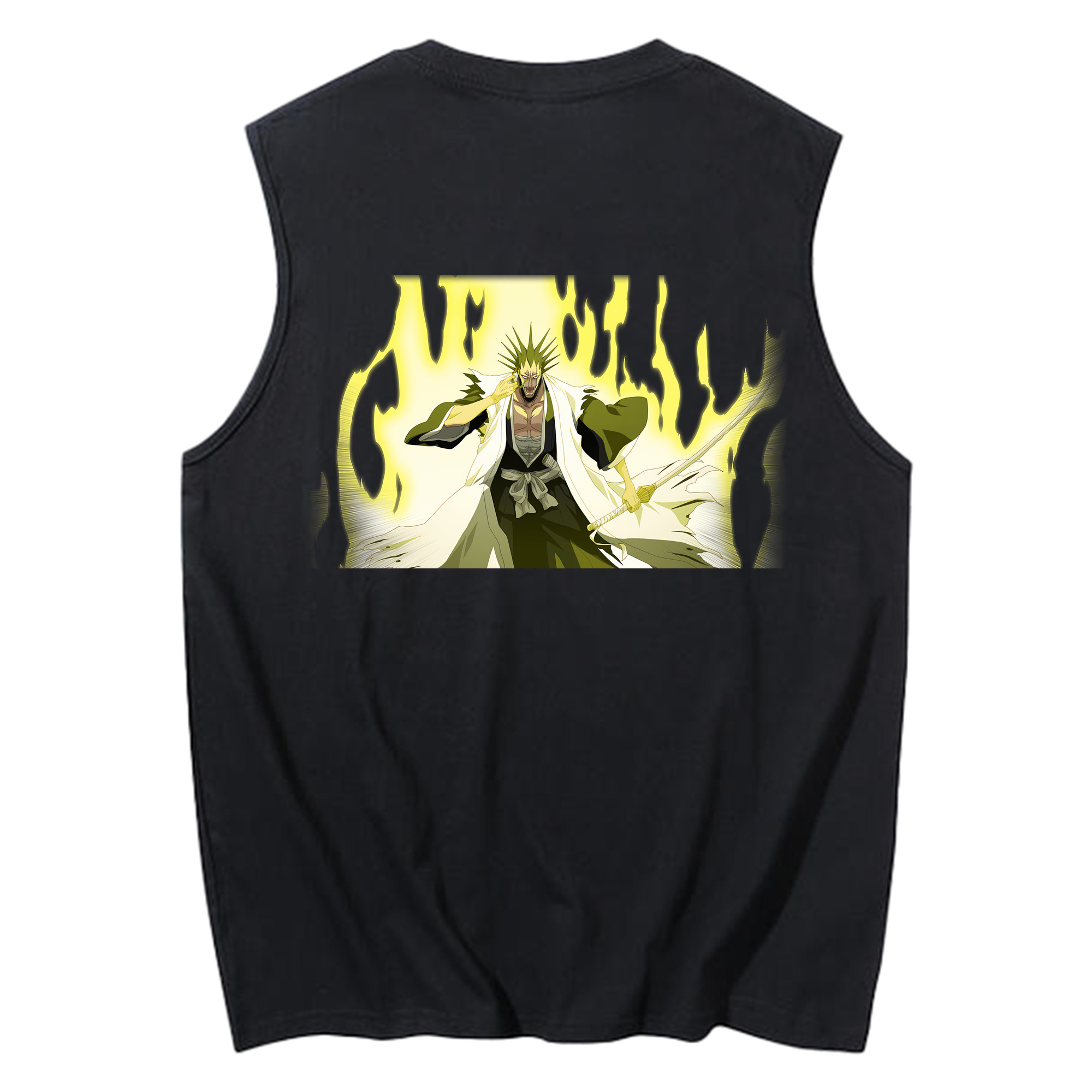 （画像用） ブリーチ ざらき けんぱち BLEACH Zaraki Kenpachi コットン100％タンクトップ（背面プリント）