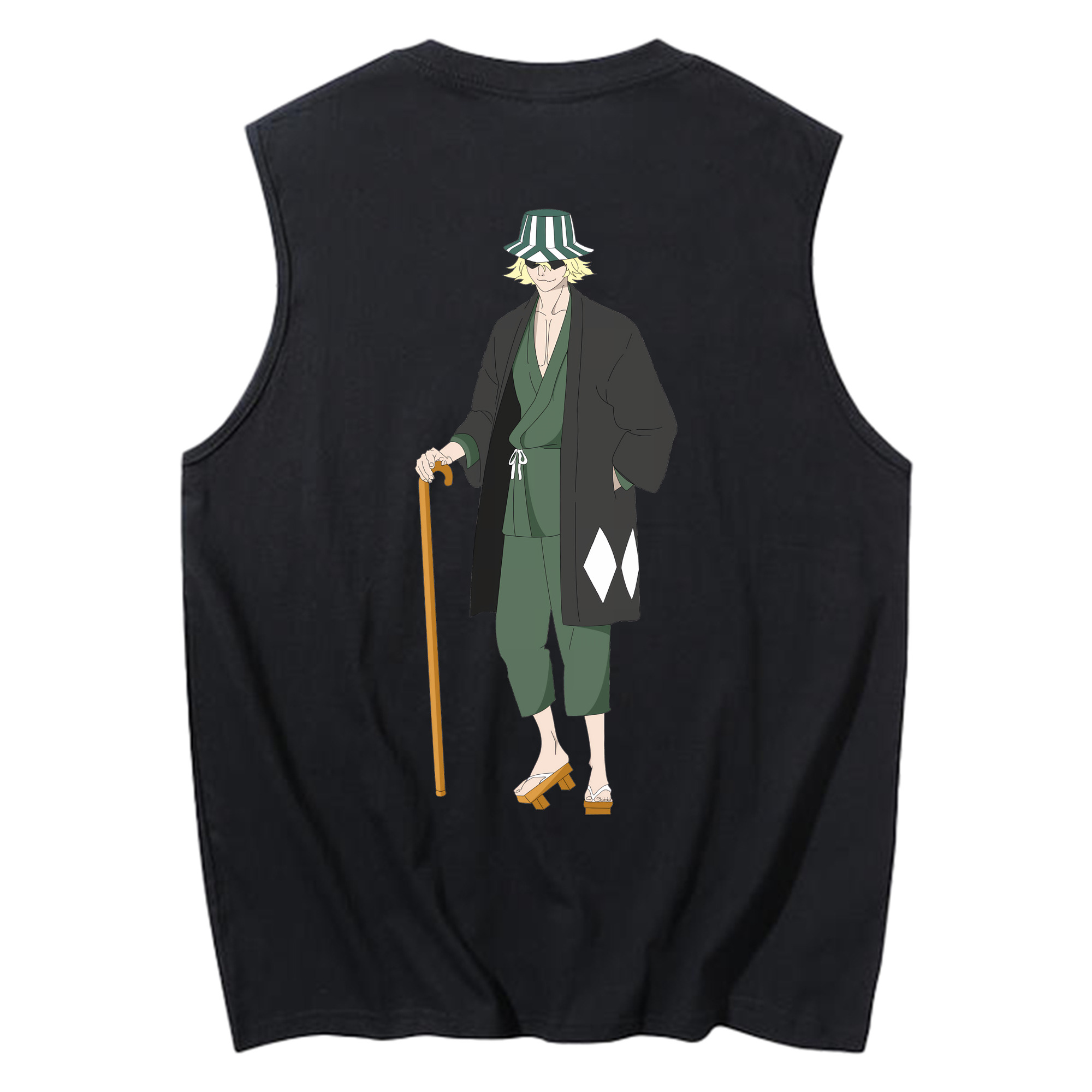 （画像用） "ブリーチ 浦原 喜助（うらはら きすけ） BLEACH Urahara Kisuke " コットン100％タンクトップ（背面プリント）
