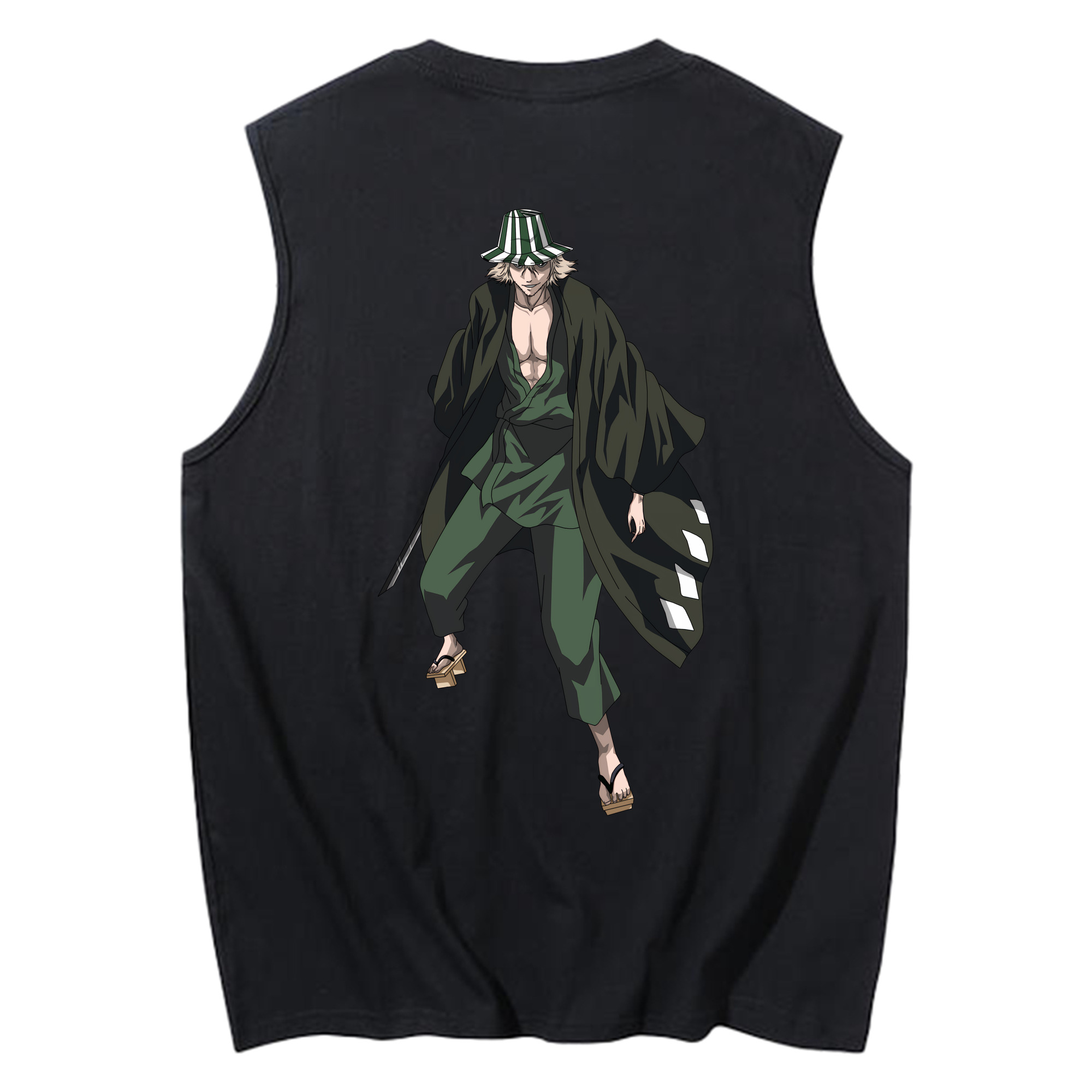 （画像用） "ブリーチ 浦原 喜助（うらはら きすけ） BLEACH Urahara Kisuke " コットン100％タンクトップ（背面プリント）