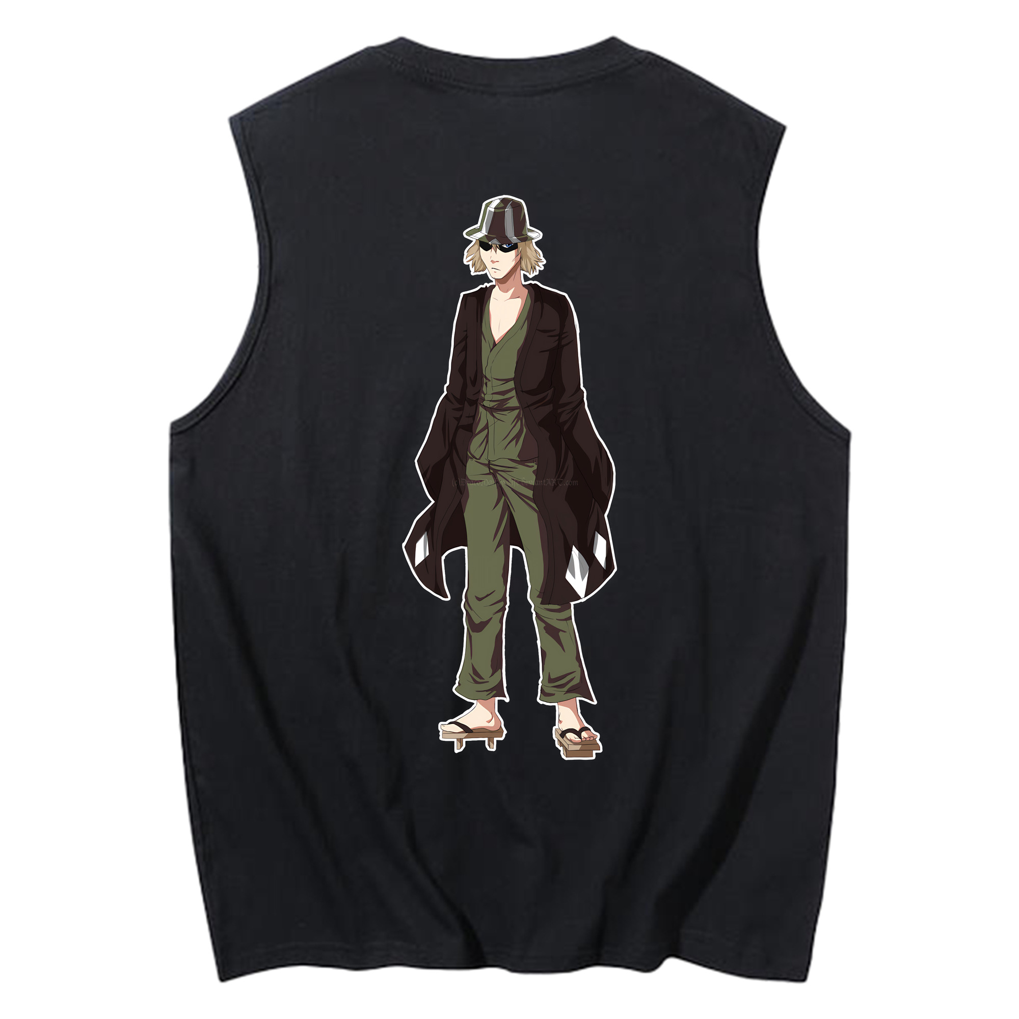 （画像用） "ブリーチ 浦原 喜助（うらはら きすけ） BLEACH Urahara Kisuke " コットン100％タンクトップ（背面プリント）