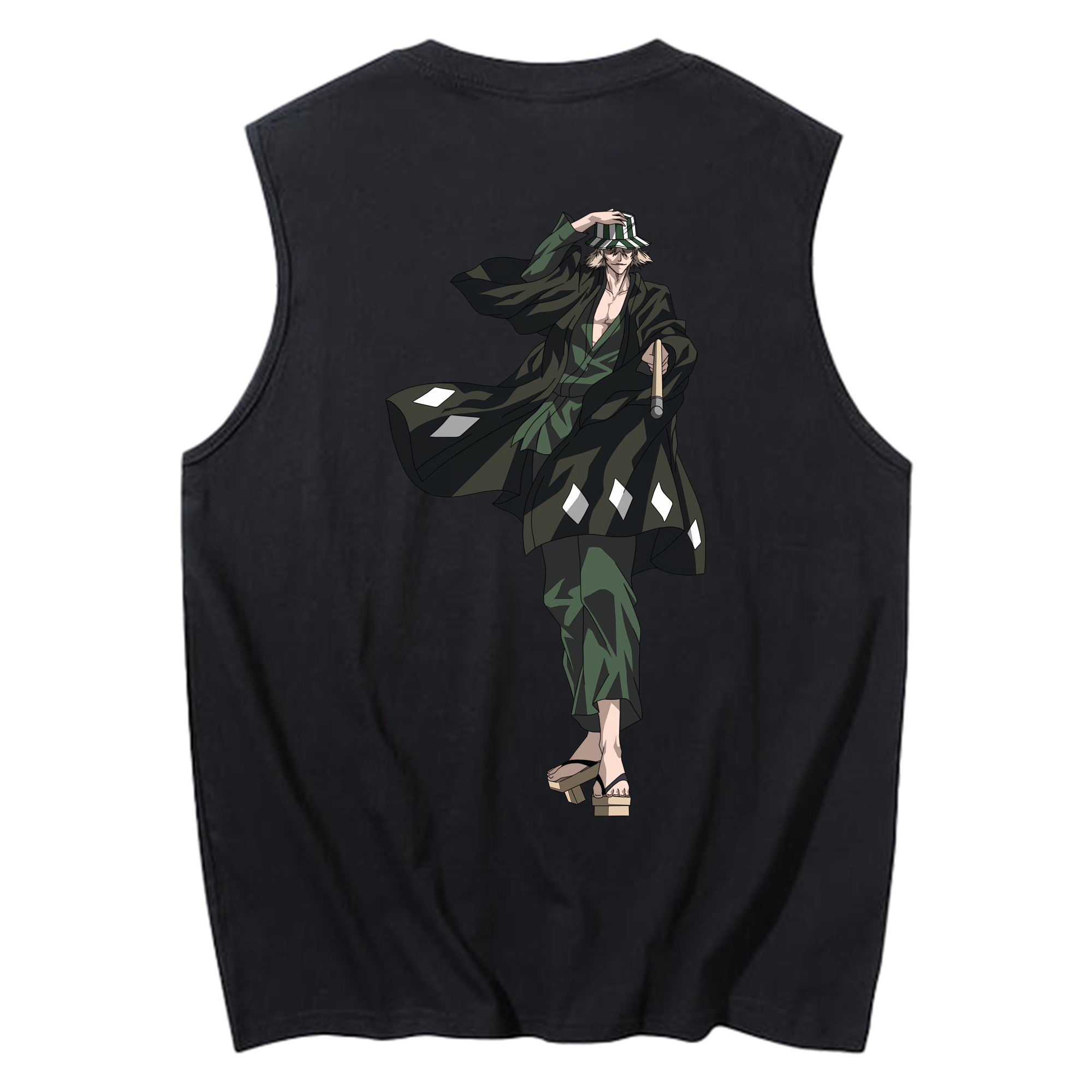（画像用） "ブリーチ 浦原 喜助（うらはら きすけ） BLEACH Urahara Kisuke " コットン100％タンクトップ（背面プリント）