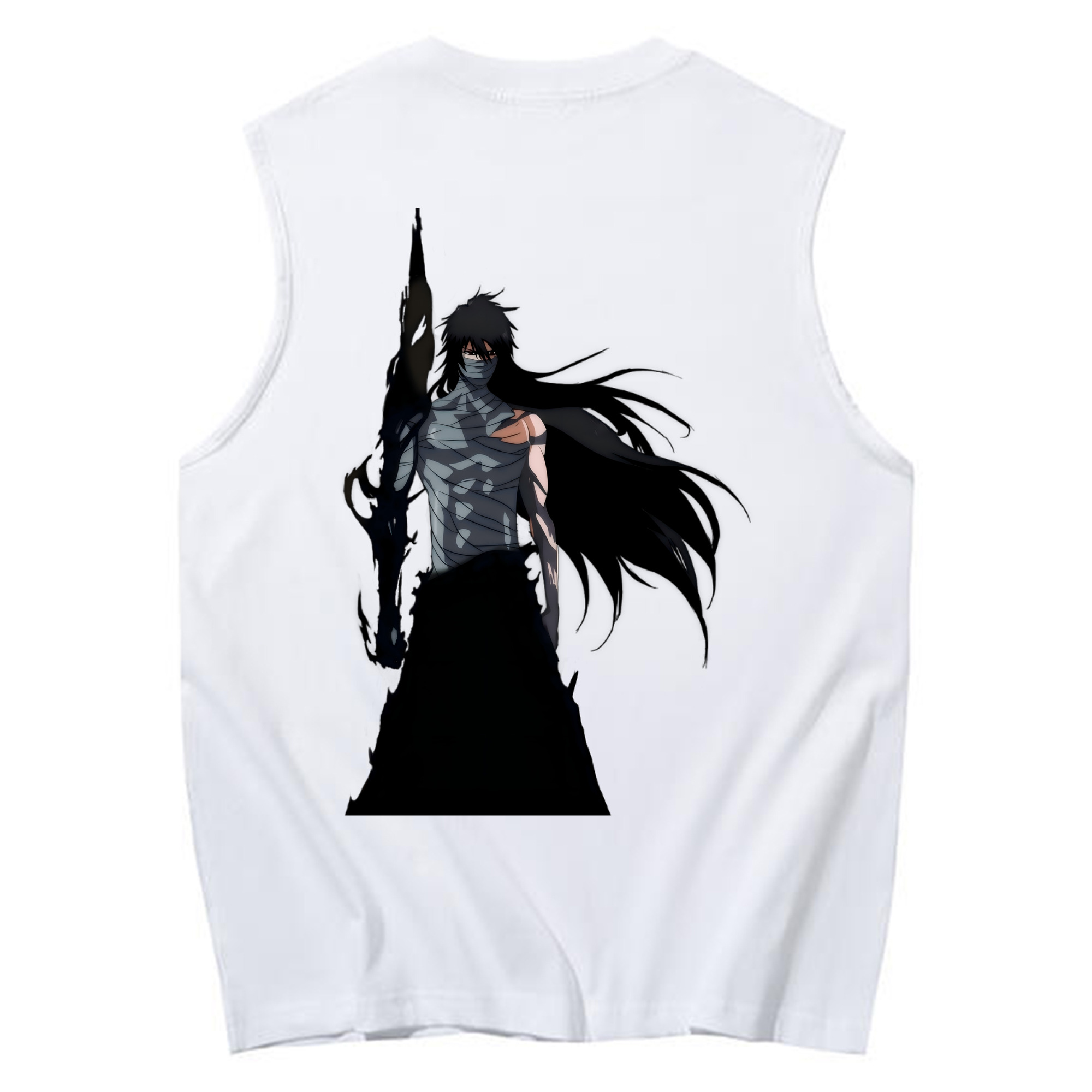 （画像用） ブリーチ 黒崎一護（くろさき いちご）BLEACH Kurosaki Ichigo コットン100％タンクトップ（背面プリント）
