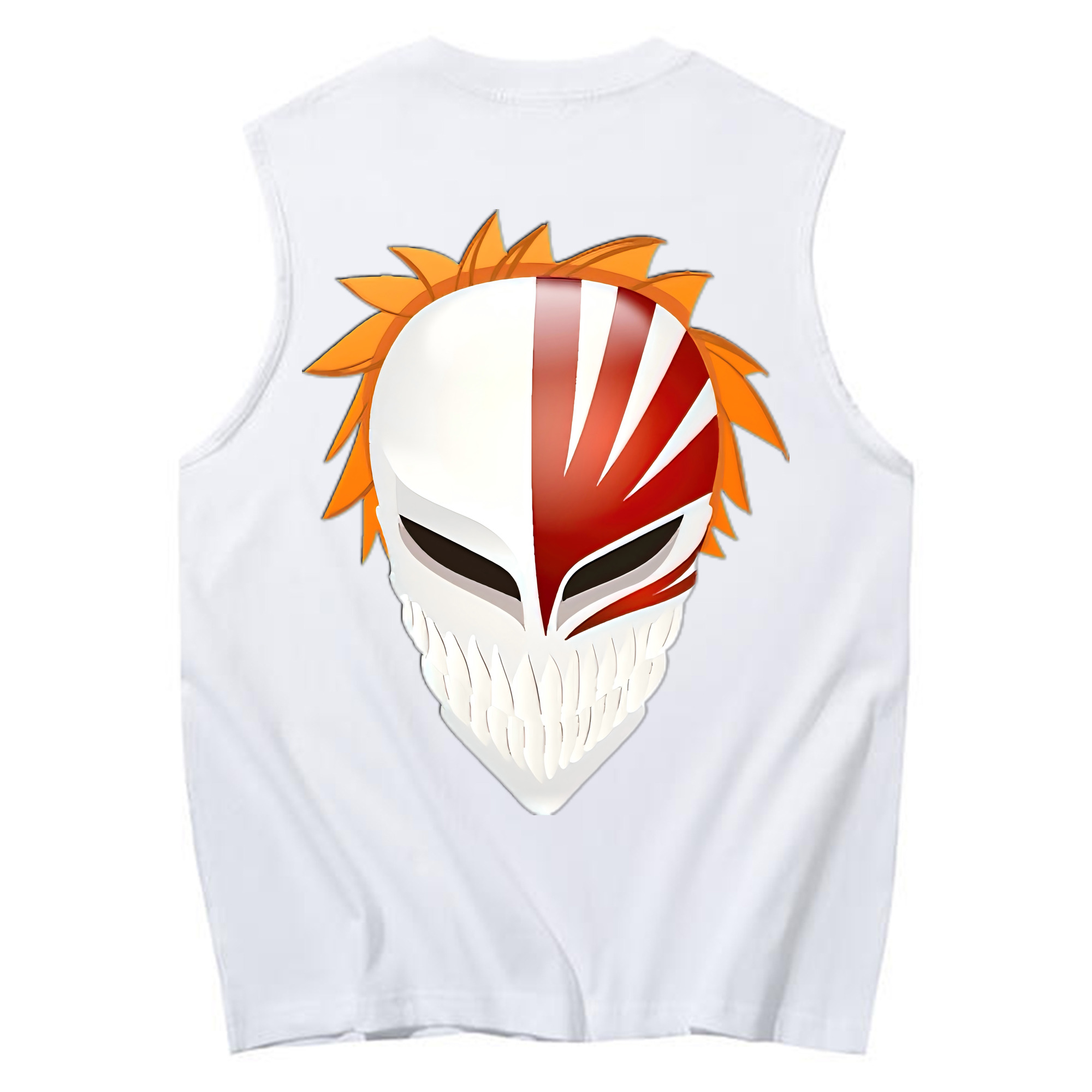 （画像用） ブリーチ 黒崎一護（くろさき いちご）BLEACH Kurosaki Ichigo コットン100％タンクトップ（背面プリント）