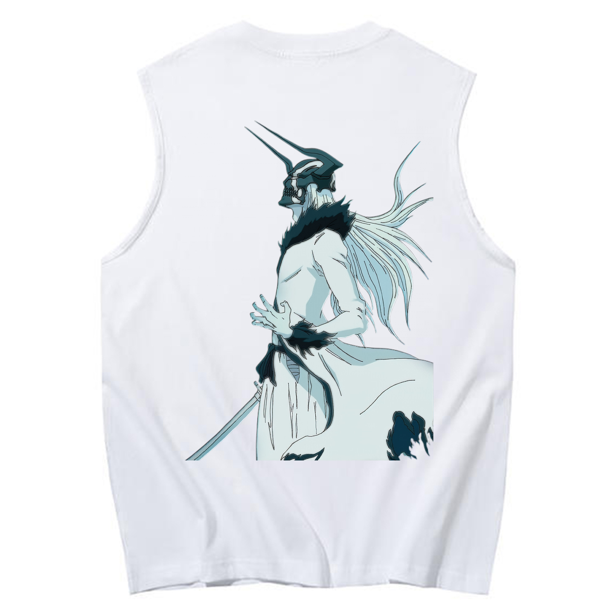 （画像用） ブリーチ 黒崎一護（くろさき いちご）BLEACH Kurosaki Ichigo コットン100％タンクトップ（背面プリント）