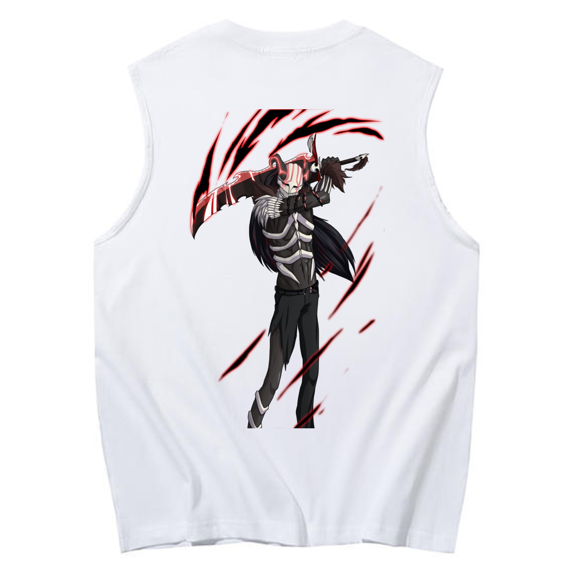 （画像用） ブリーチ 黒崎一護（くろさき いちご）BLEACH Kurosaki Ichigo コットン100％タンクトップ（背面プリント）