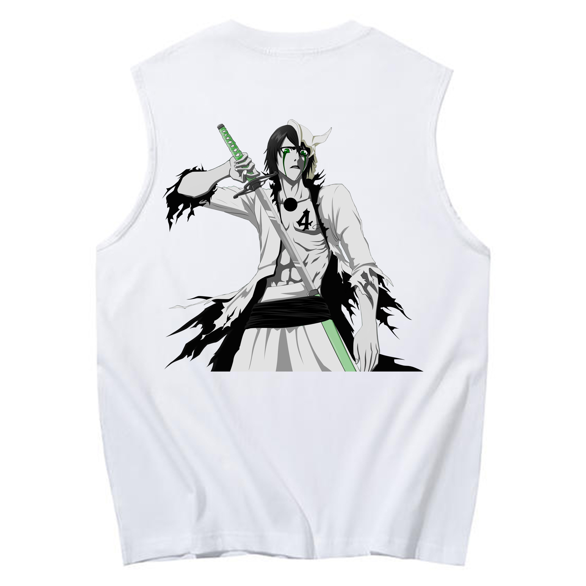 （画像用） ブリーチ ウルキオラ·シファー BLEACH Ulquiorra cifer コットン100％タンクトップ（背面プリント）