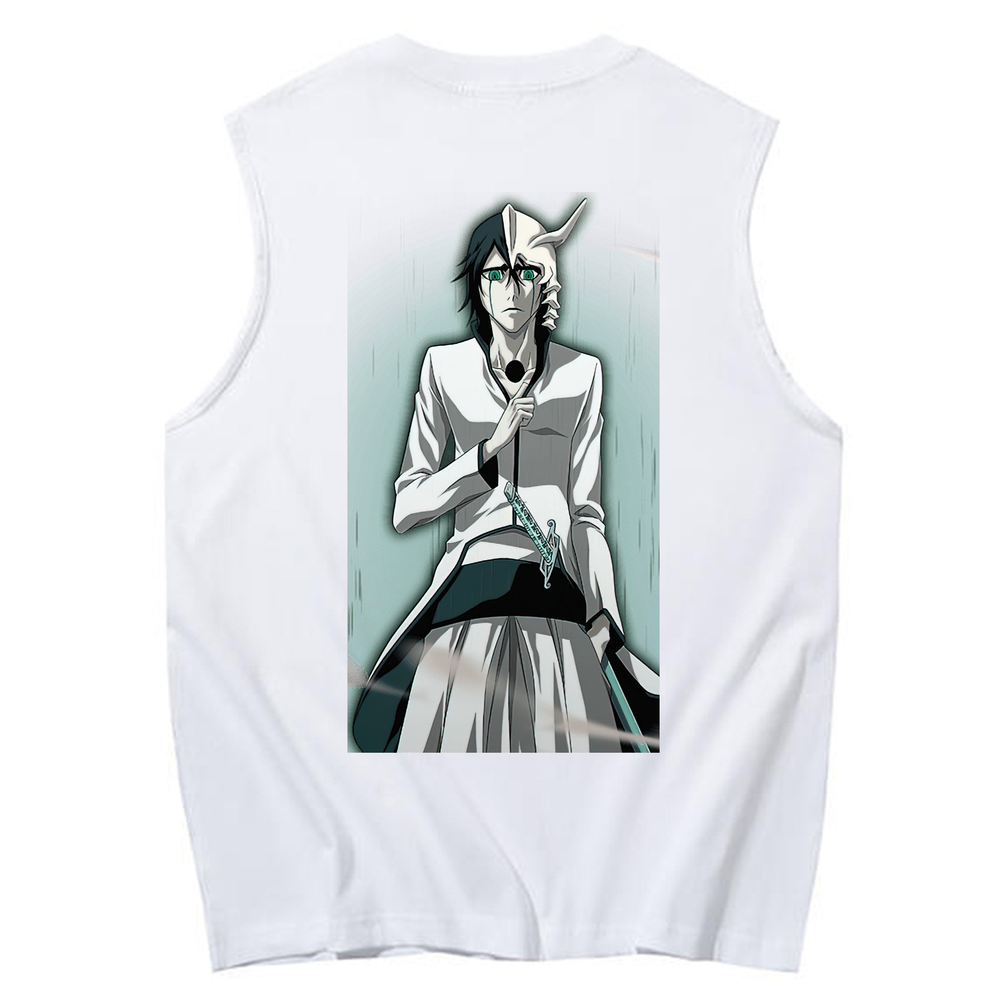 （画像用） ブリーチ ウルキオラ·シファー BLEACH Ulquiorra cifer コットン100％タンクトップ（背面プリント）