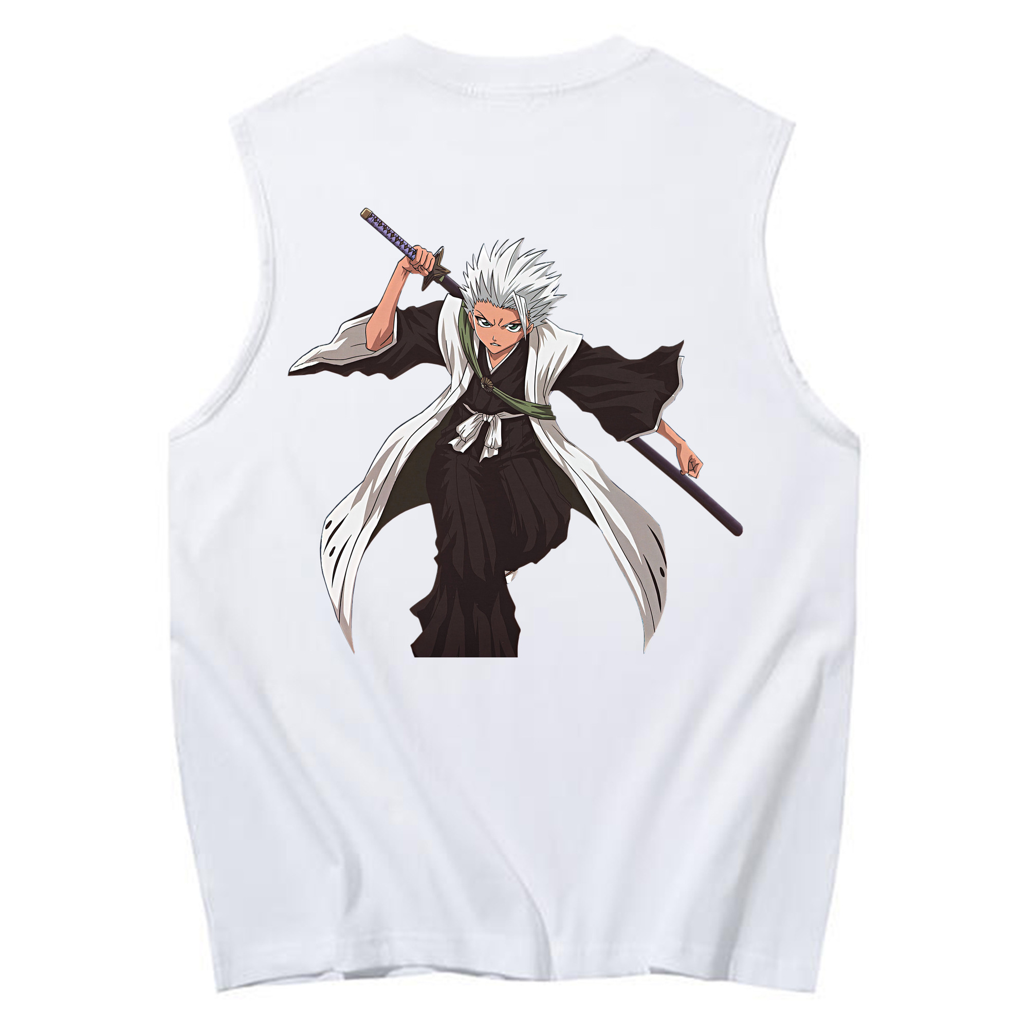 （画像用） ブリーチ 日番谷冬獅郎（ひつがや とうしろう） BLEACH Hitsugaya Toushirou コットン100％タンクトップ（背面プリント）