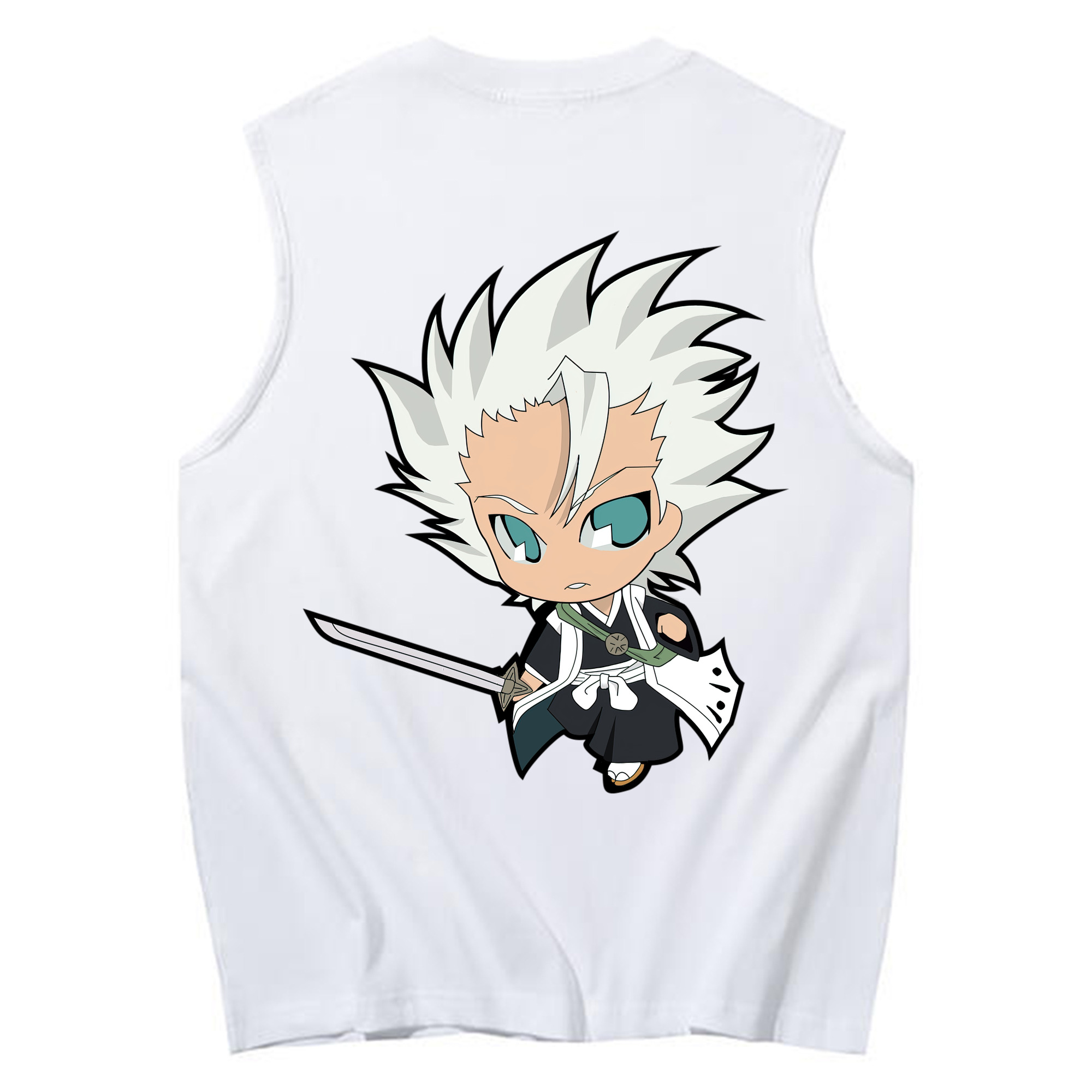 （画像用） ブリーチ 日番谷冬獅郎（ひつがや とうしろう） BLEACH Hitsugaya Toushirou コットン100％タンクトップ（背面プリント）
