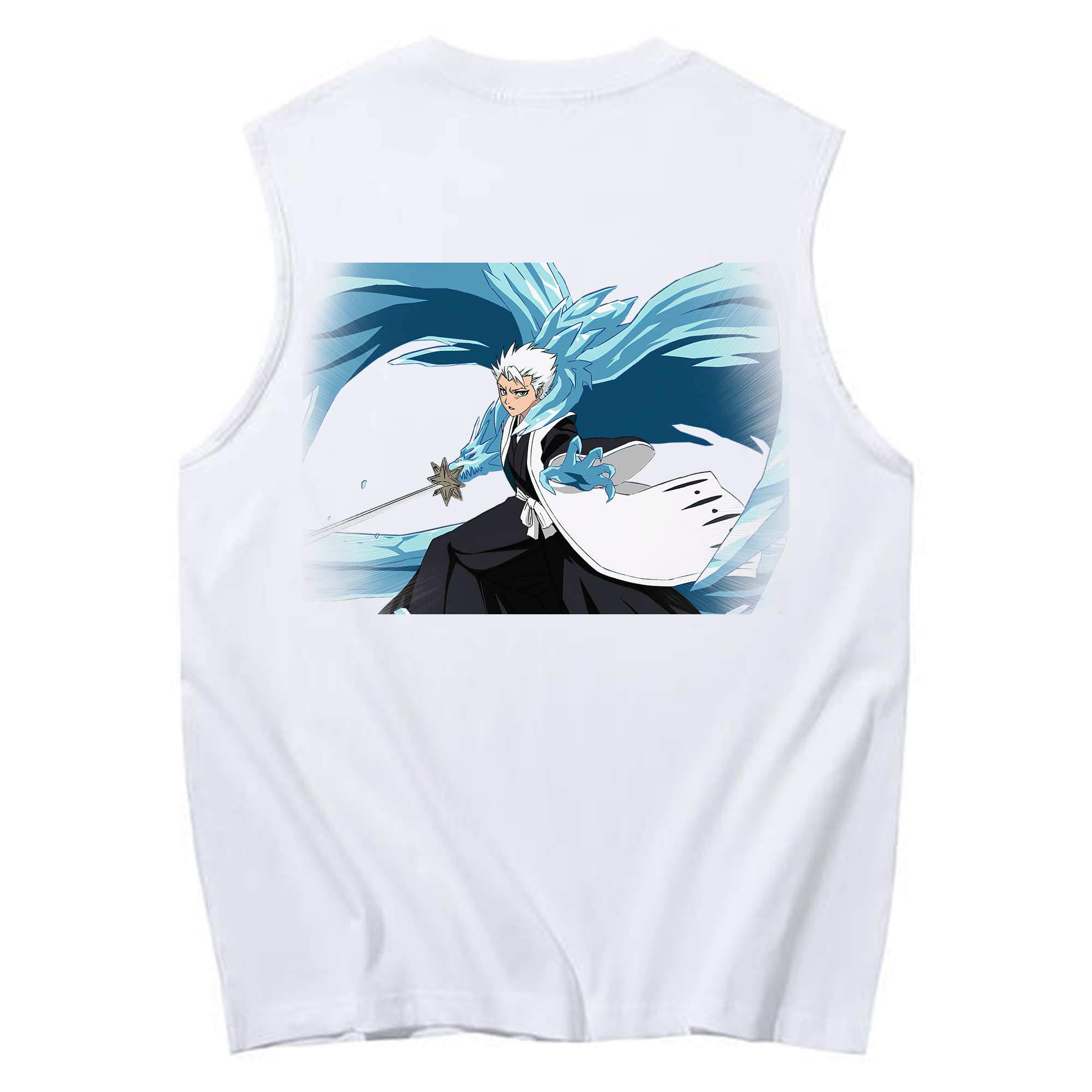 （画像用） ブリーチ 日番谷冬獅郎（ひつがや とうしろう） BLEACH Hitsugaya Toushirou コットン100％タンクトップ（背面プリント）